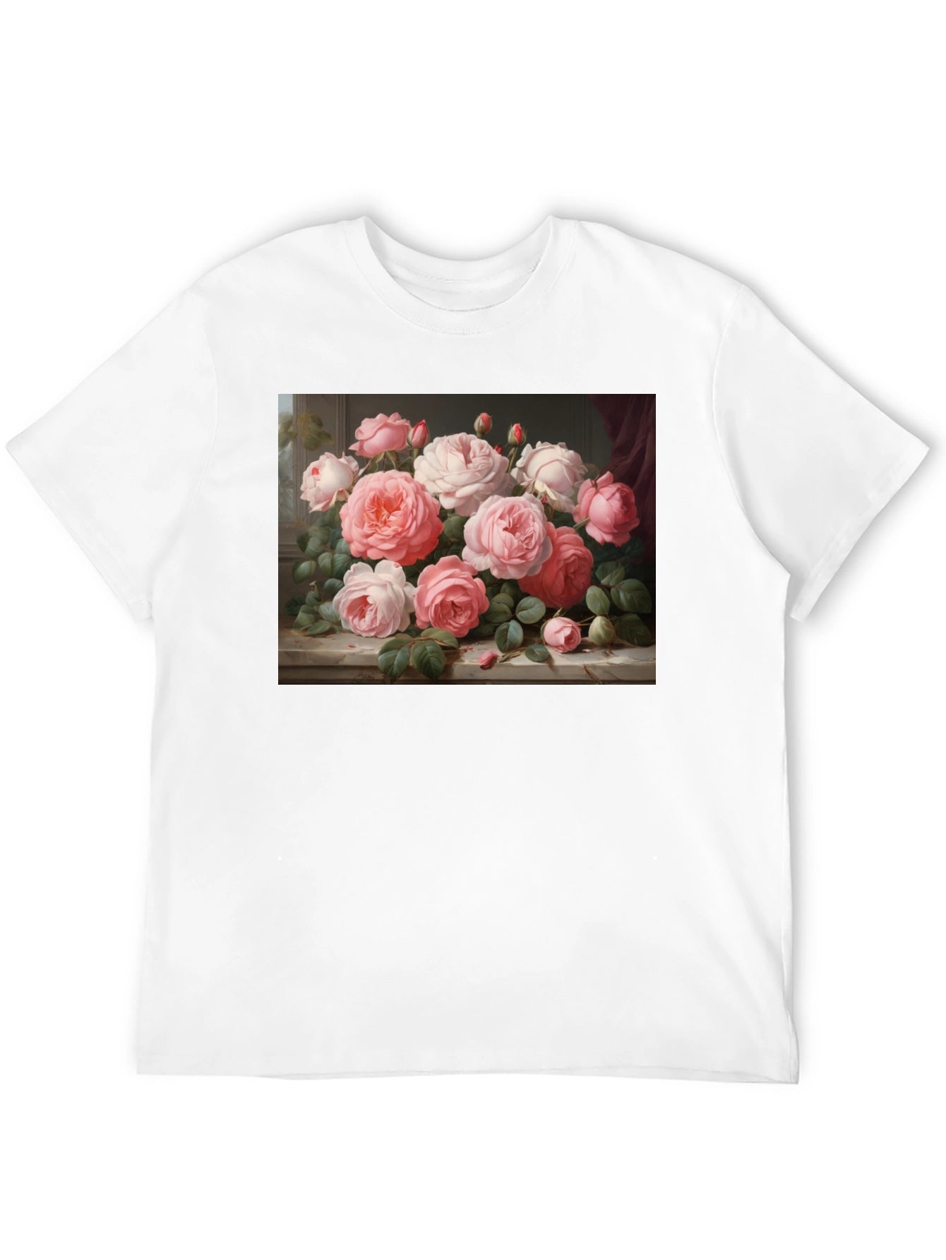 Floral Bouquet Graphic Tee - Artistic Roses T-Shirt