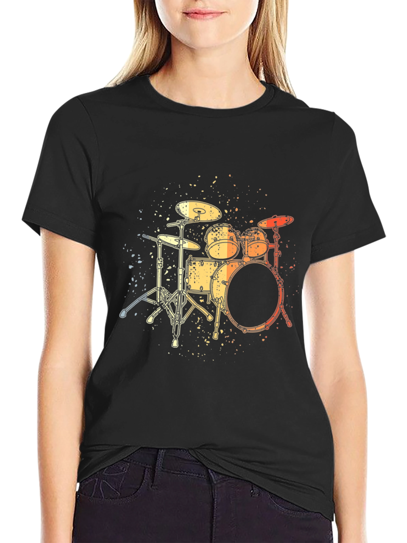 Drum Set Graphic T-Shirt Music Lover Tee