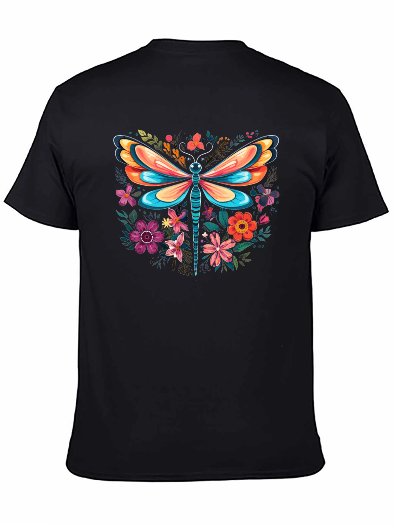 Floral Dragonfly Graphic Tee - Stylish & Unique