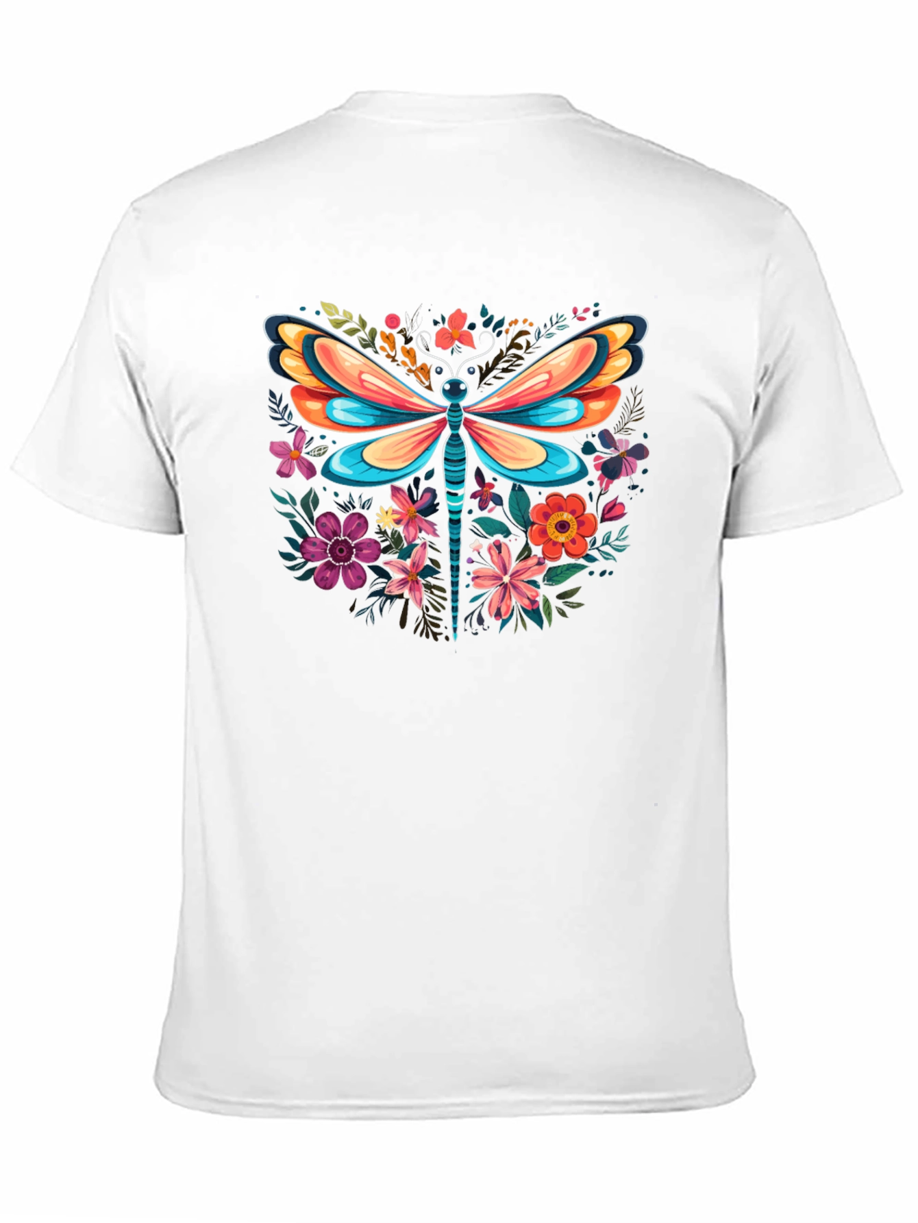 Floral Dragonfly Graphic Tee - Stylish & Unique