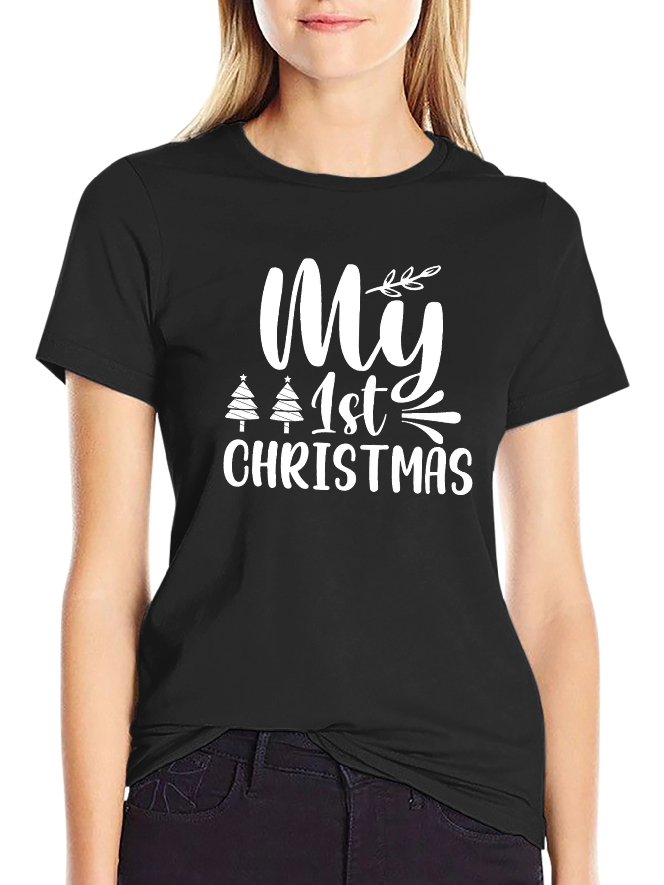 My 1st Christmas Black Graphic Tee