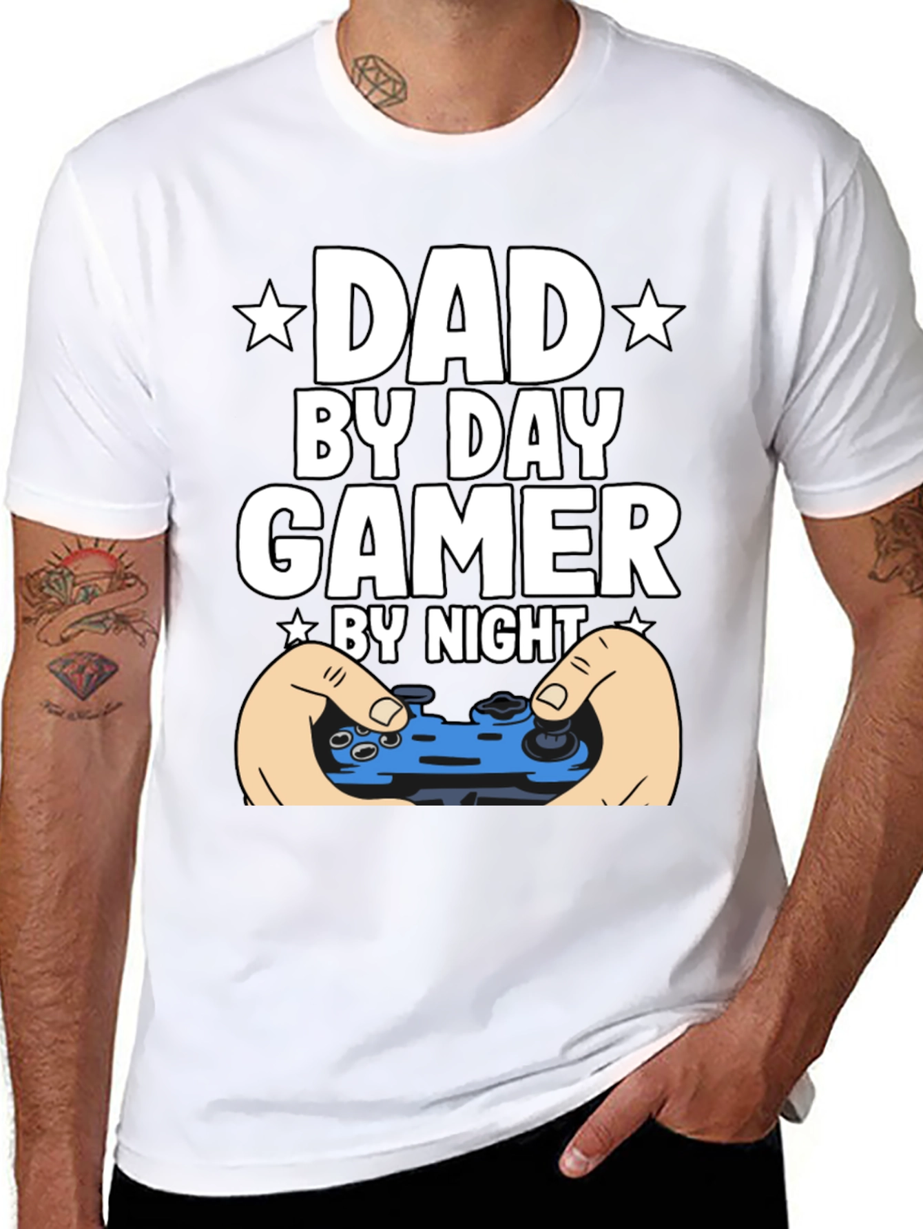 Dad By Day Gamer By Night Graphic Tee
