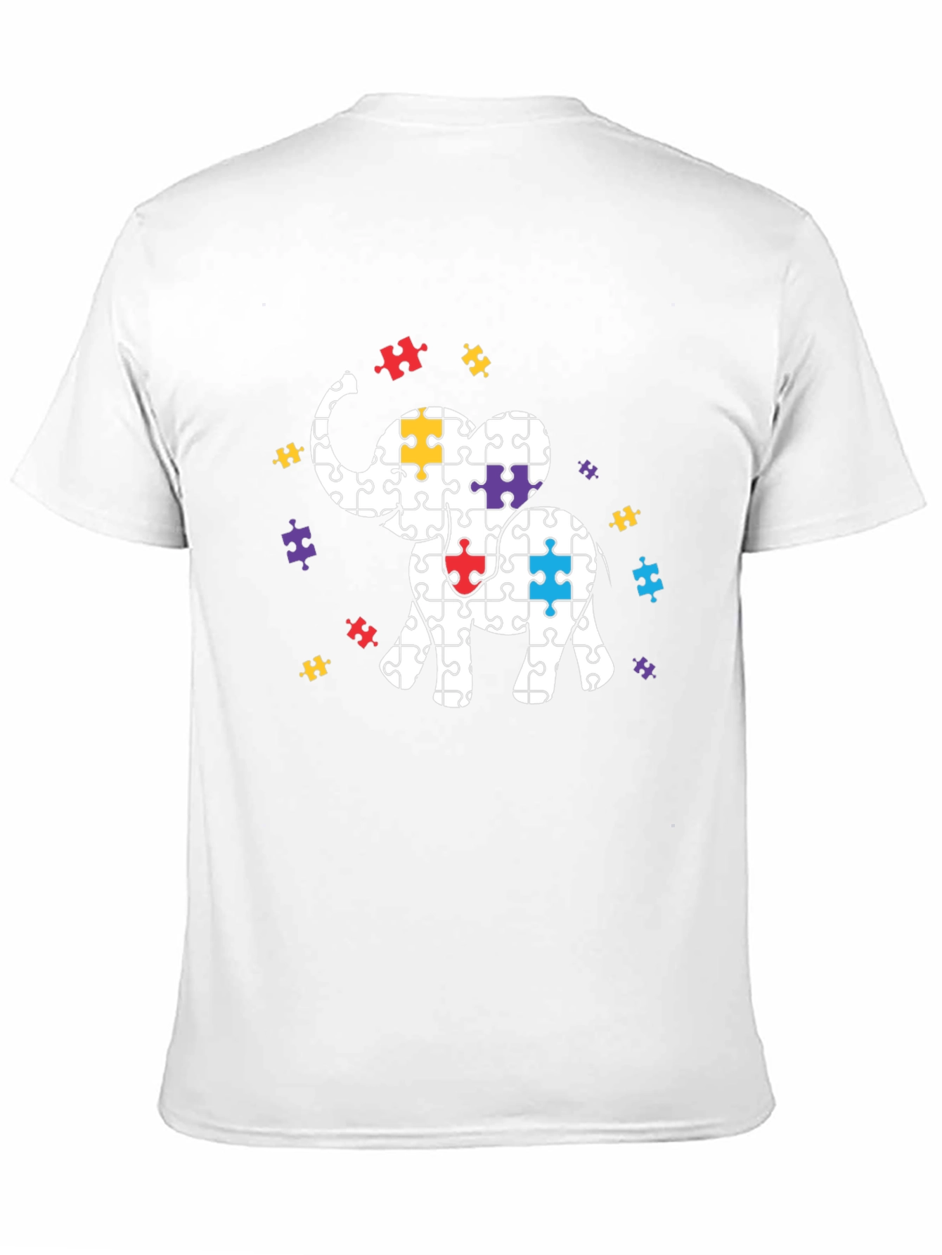 Autism Awareness Puzzle Elephant Graphic Tee