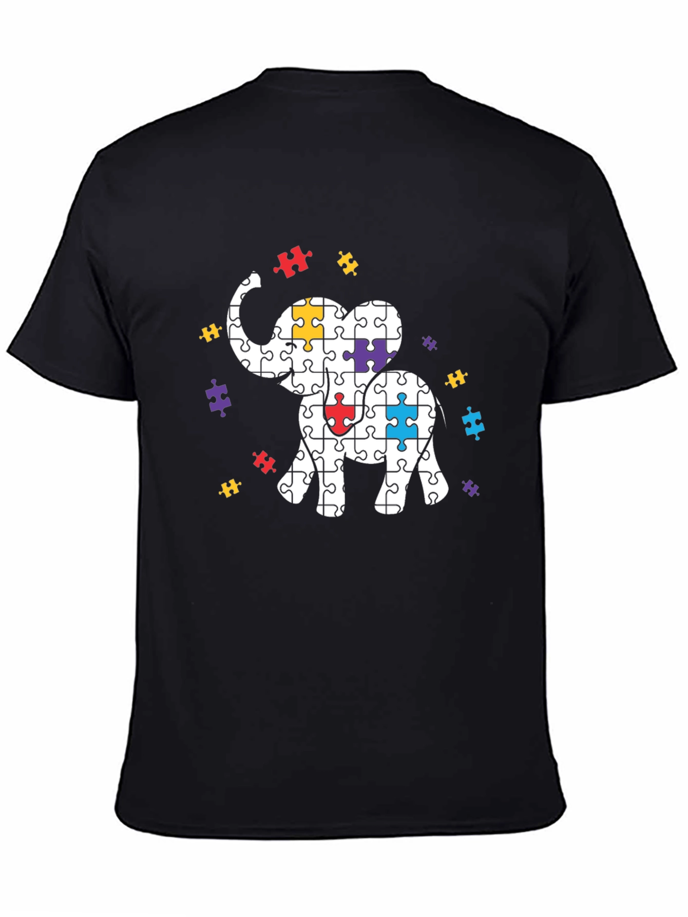 Autism Awareness Puzzle Elephant Graphic Tee