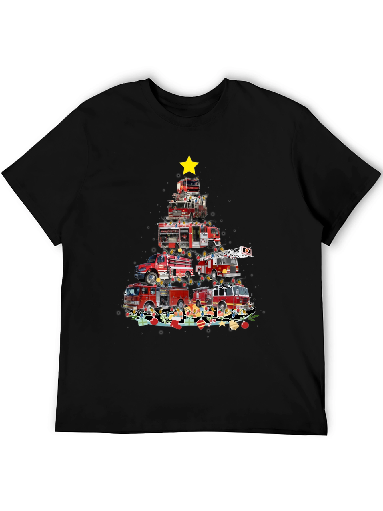 Firetruck Christmas Tree Graphic Tee
