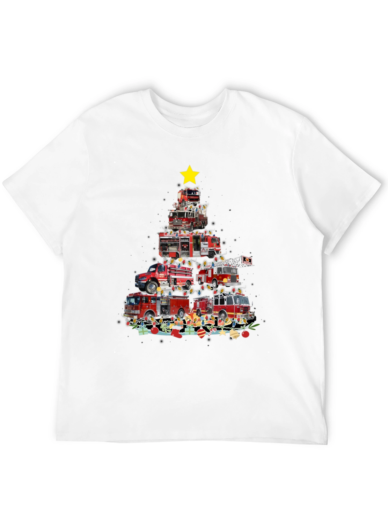 Firetruck Christmas Tree Graphic Tee