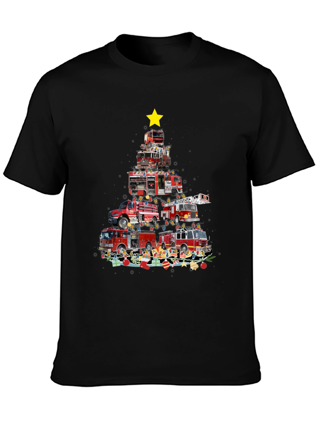 Firetruck Christmas Tree Graphic Tee