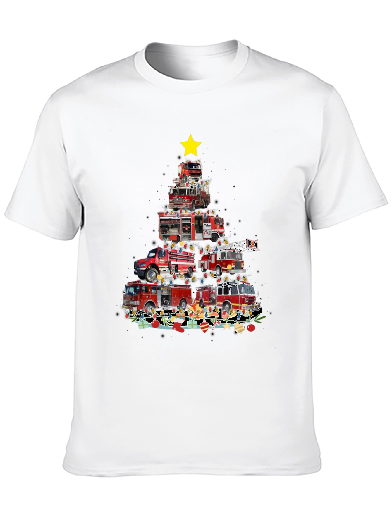 Firetruck Christmas Tree Graphic Tee