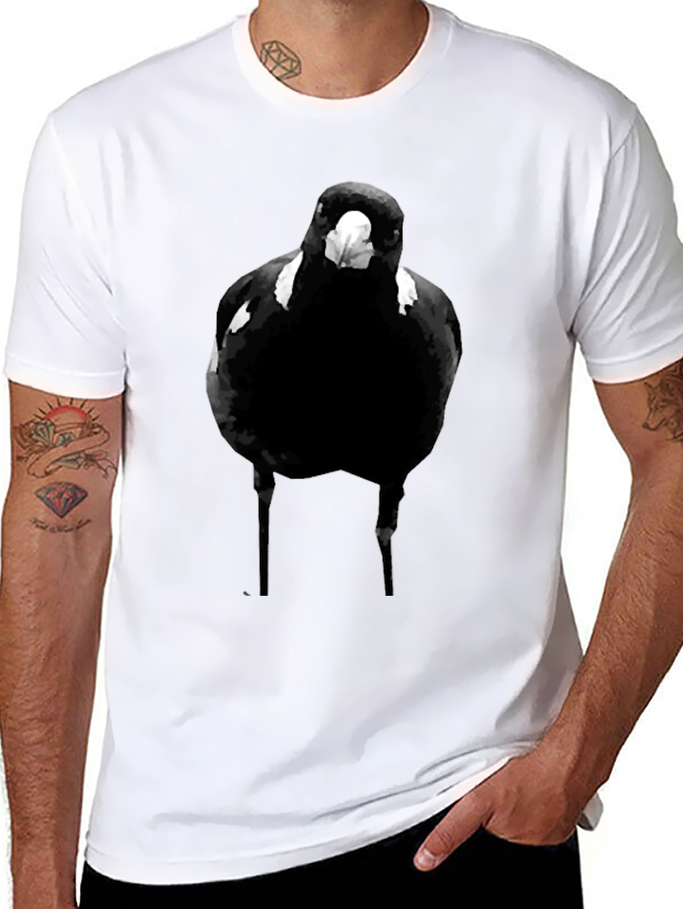 Black Bird Graphic Tee - Mens Casual T-Shirt