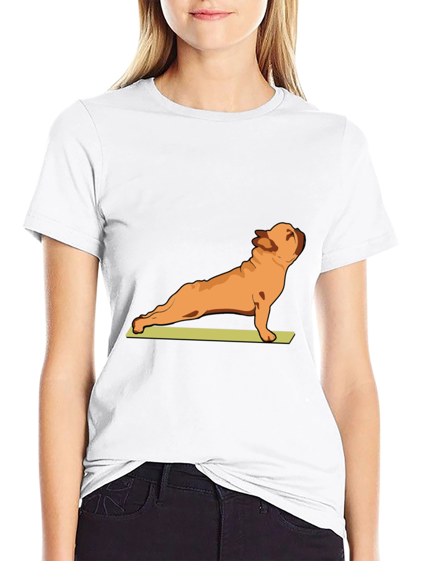 Yoga Dog Graphic Tee - Relaxed Fit Black T-Shirt