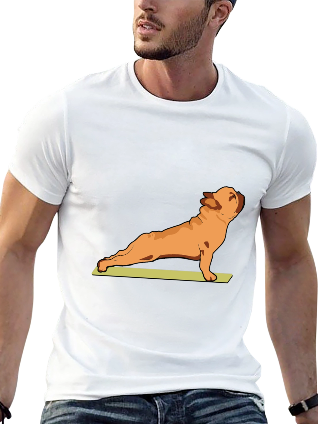 Yoga Dog Graphic Tee - Relaxed Fit Black T-Shirt