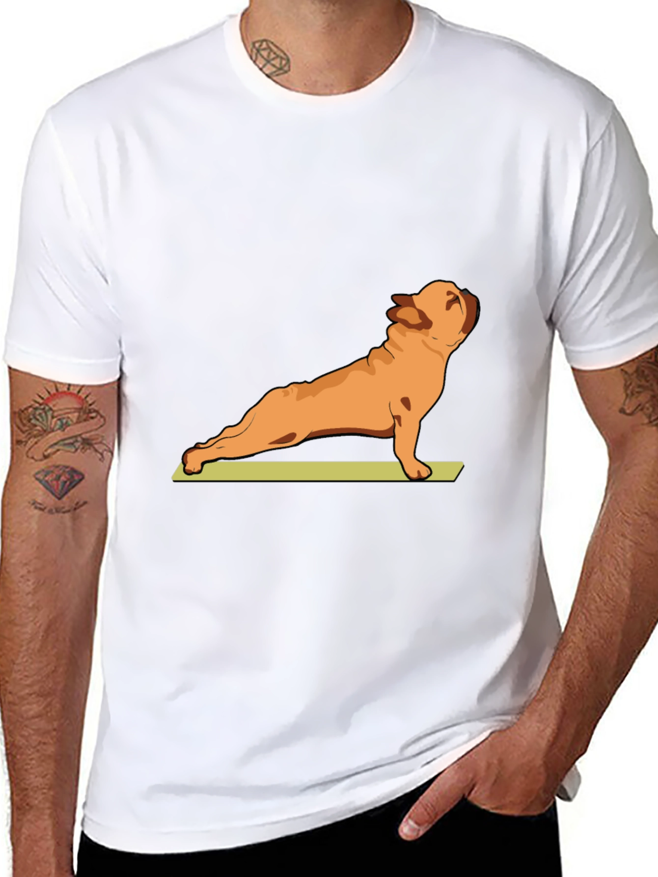 Yoga Dog Graphic Tee - Relaxed Fit Black T-Shirt