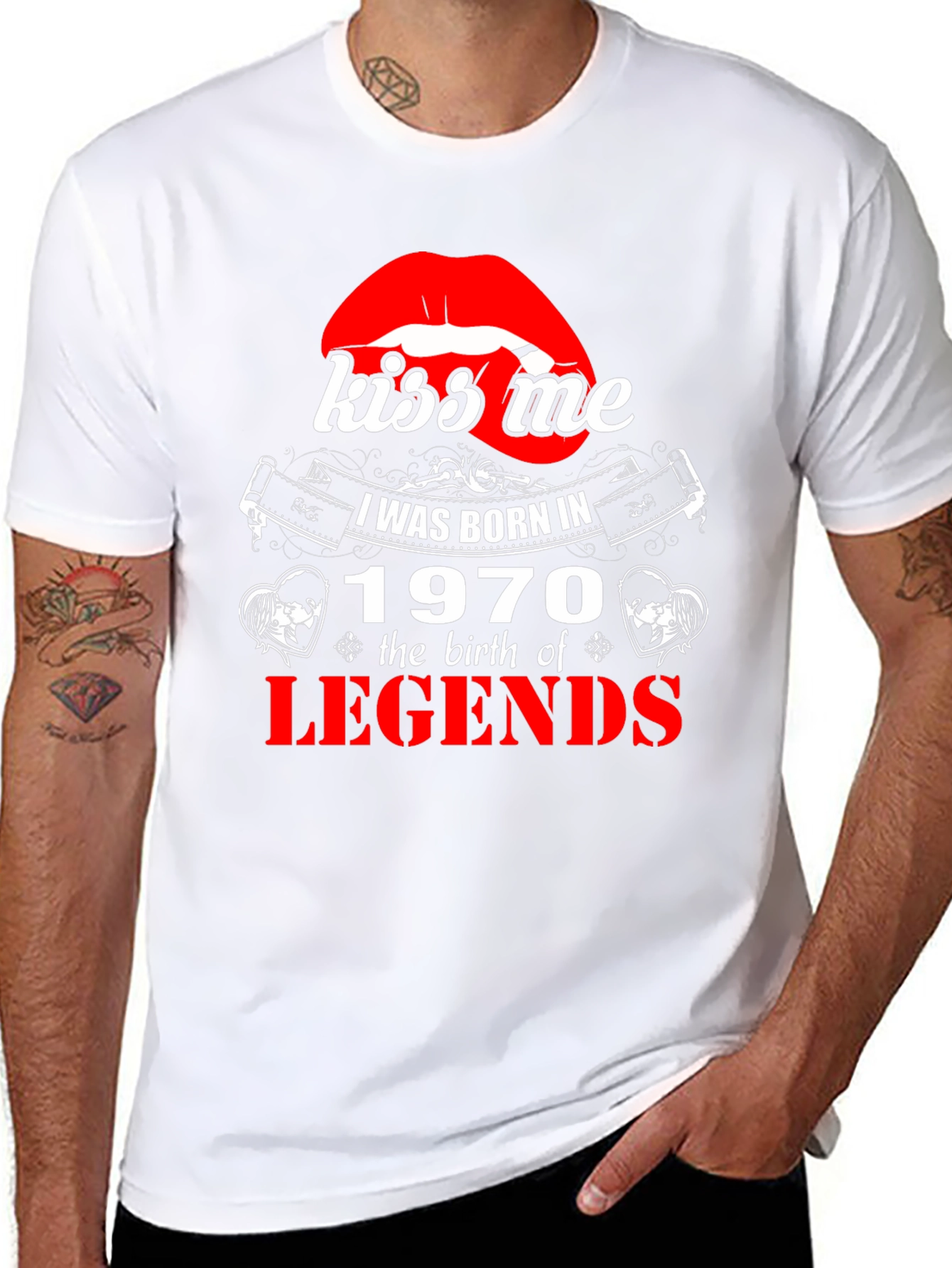 Kiss Me Born in 1970 Legends T-Shirt