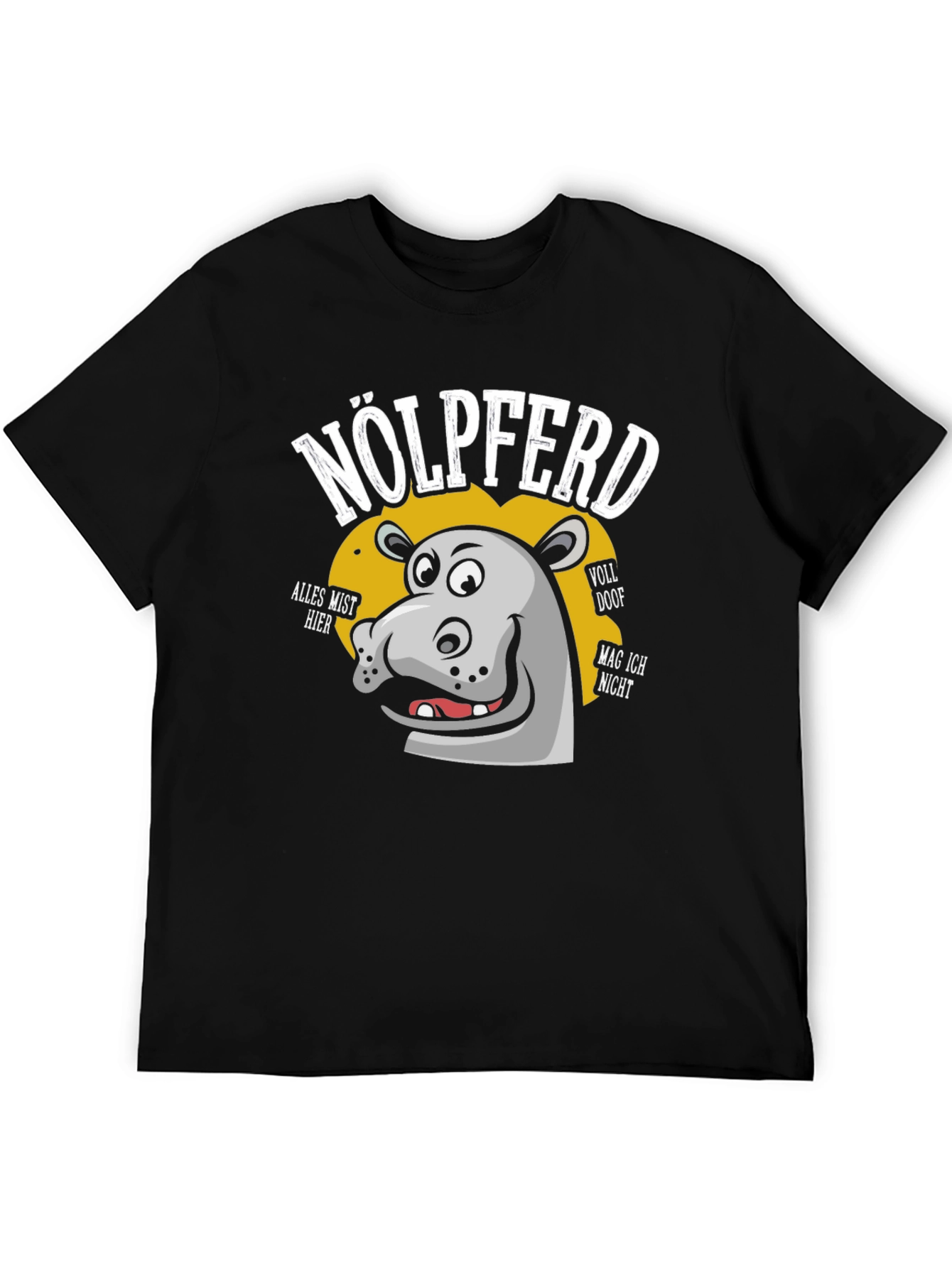 Nölpferd T-Shirt - Grumpy Hippo Funny Tee