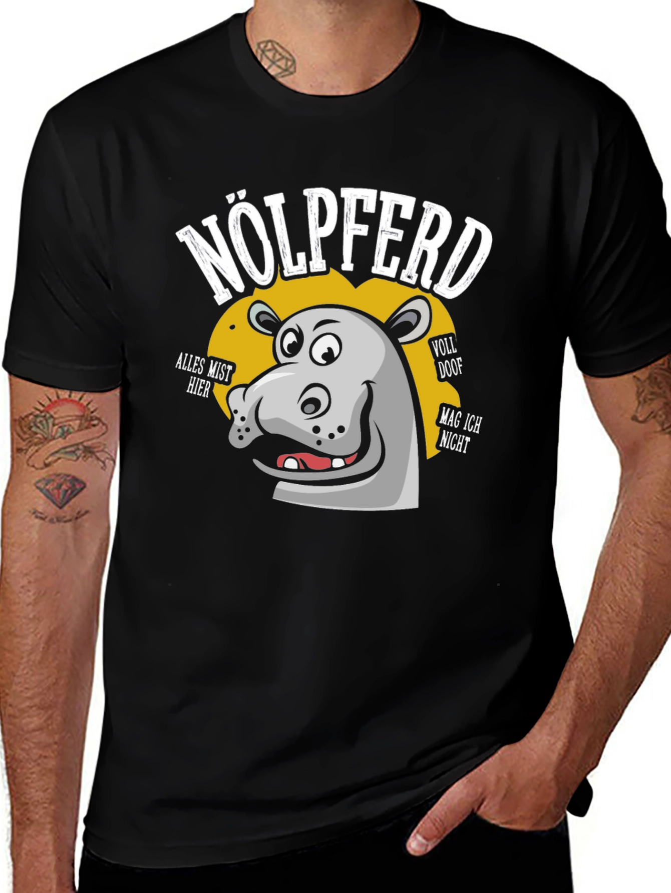 Nölpferd T-Shirt - Grumpy Hippo Funny Tee