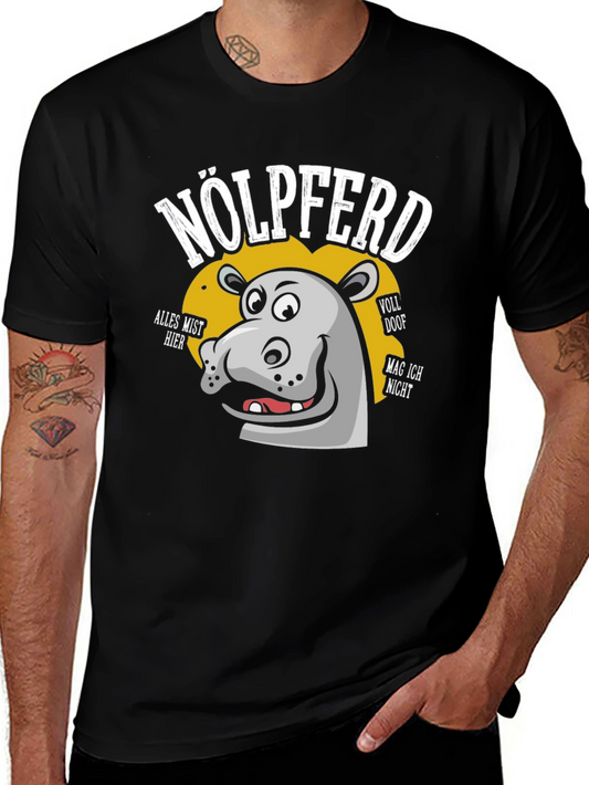 Nölpferd T-Shirt - Grumpy Hippo Funny Tee