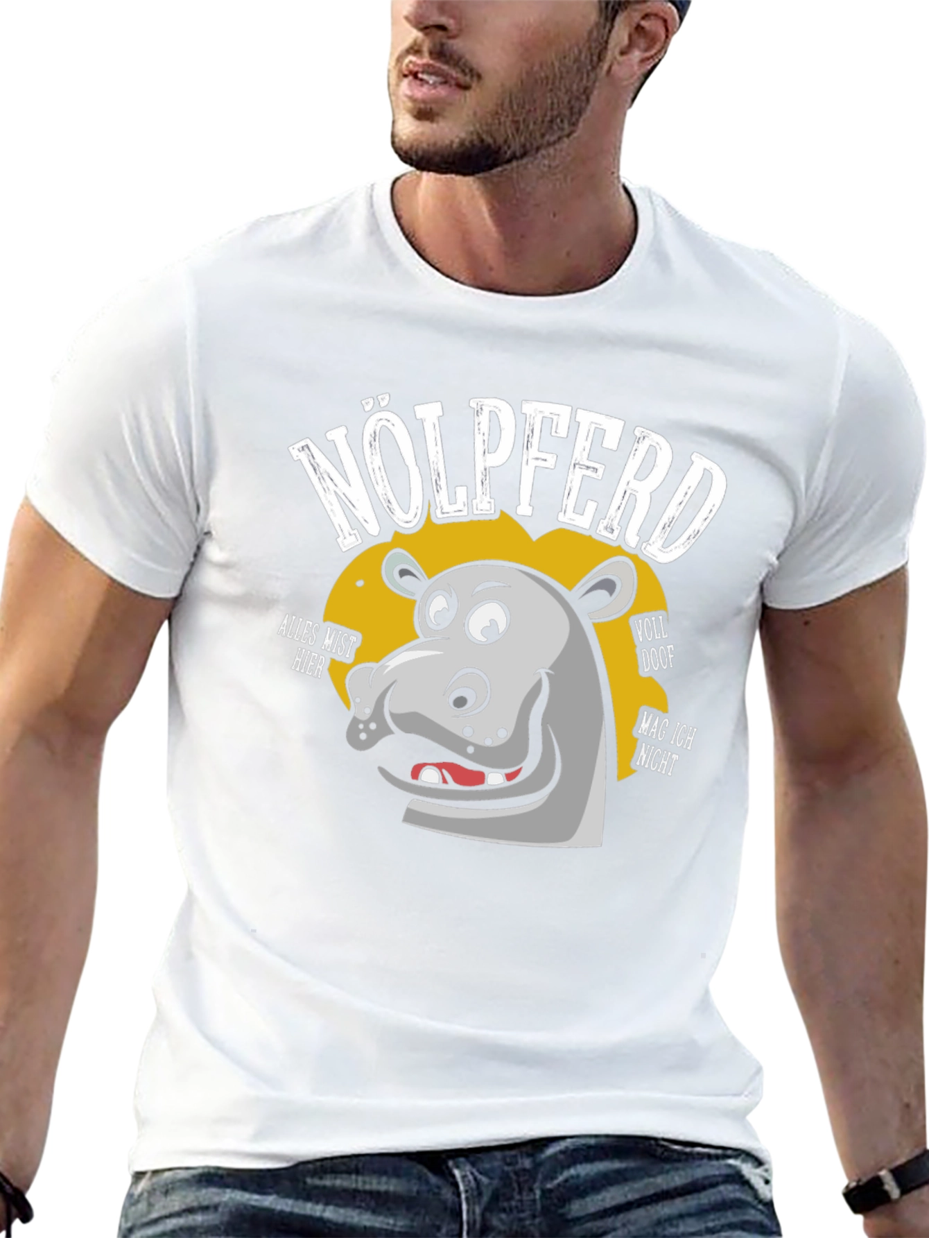 Nölpferd T-Shirt - Grumpy Hippo Funny Tee