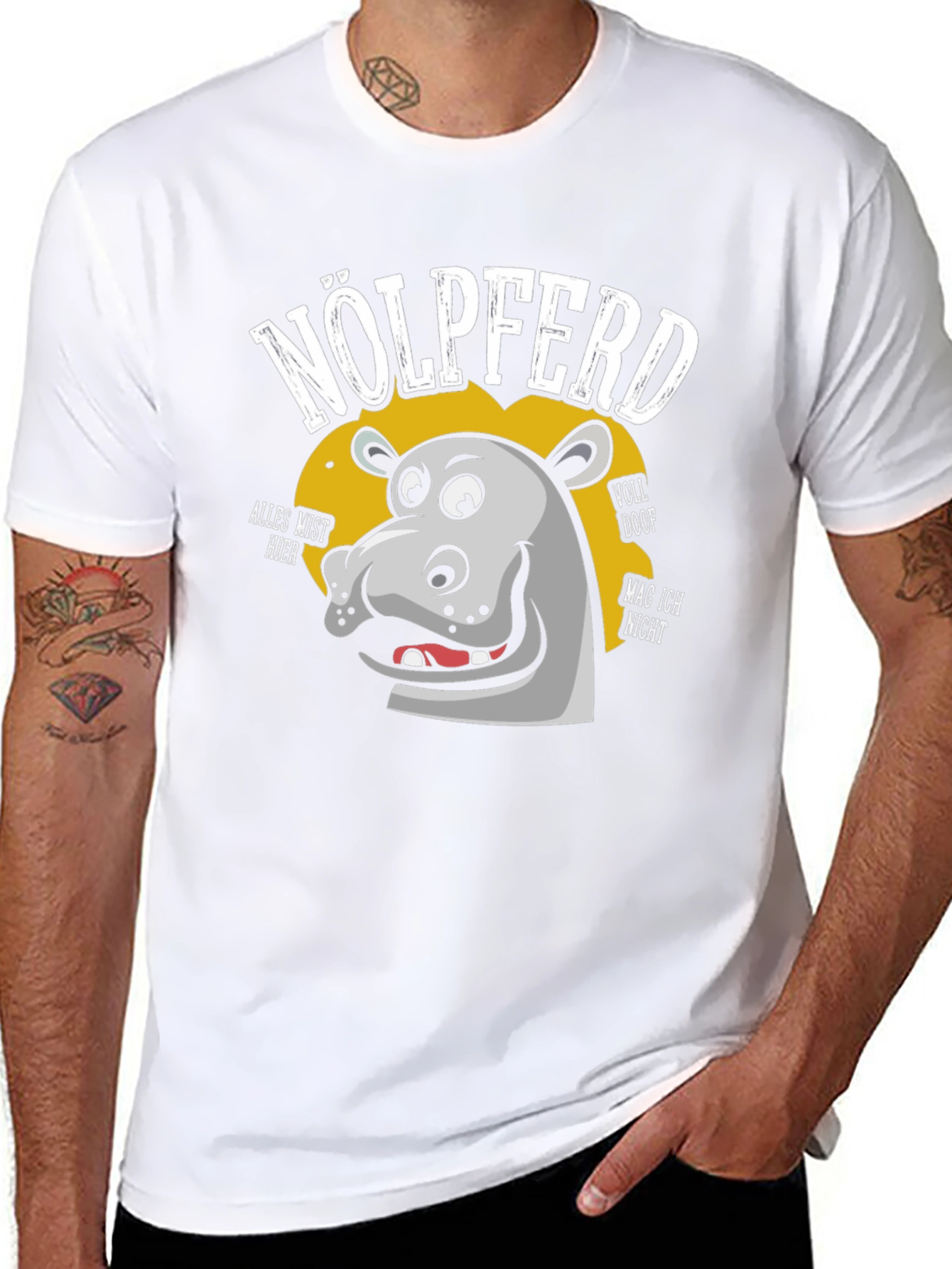 Nölpferd T-Shirt - Grumpy Hippo Funny Tee