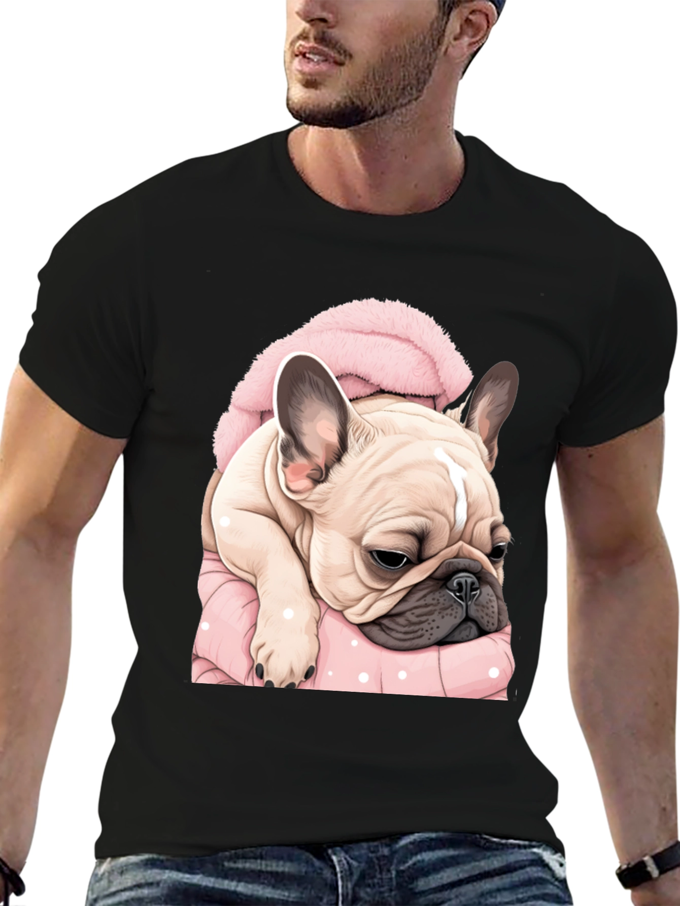 Cute Bulldog in Blanket Graphic Tee