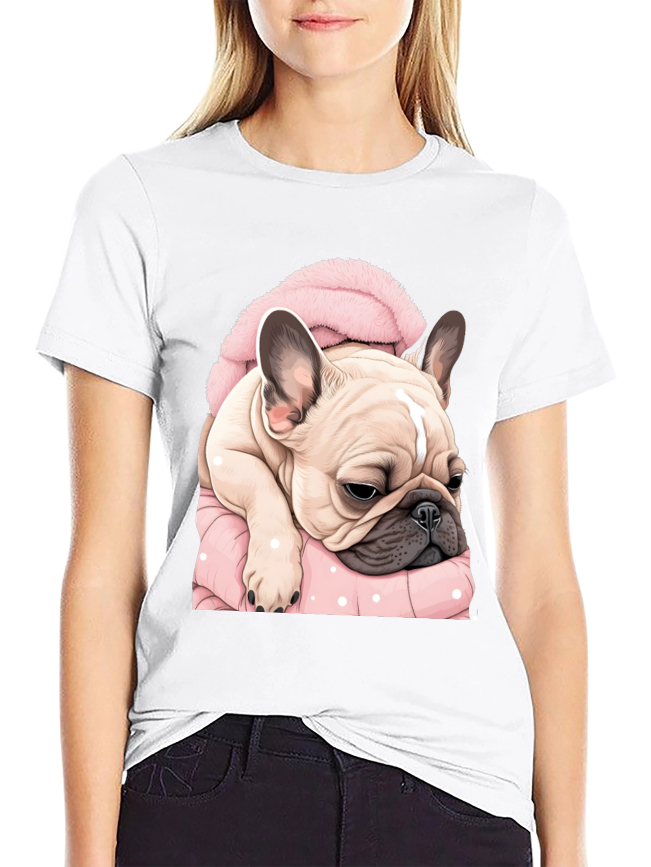 Cute Bulldog in Blanket Graphic Tee