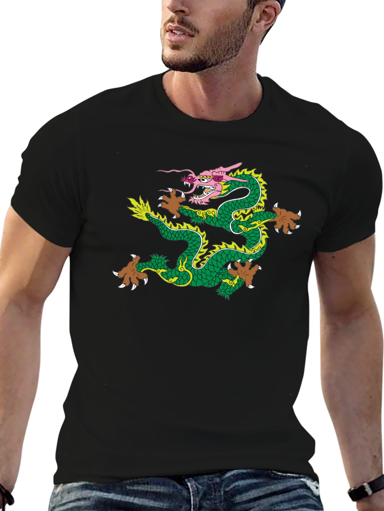Dragon Graphic T-Shirt - Mens Black Tee