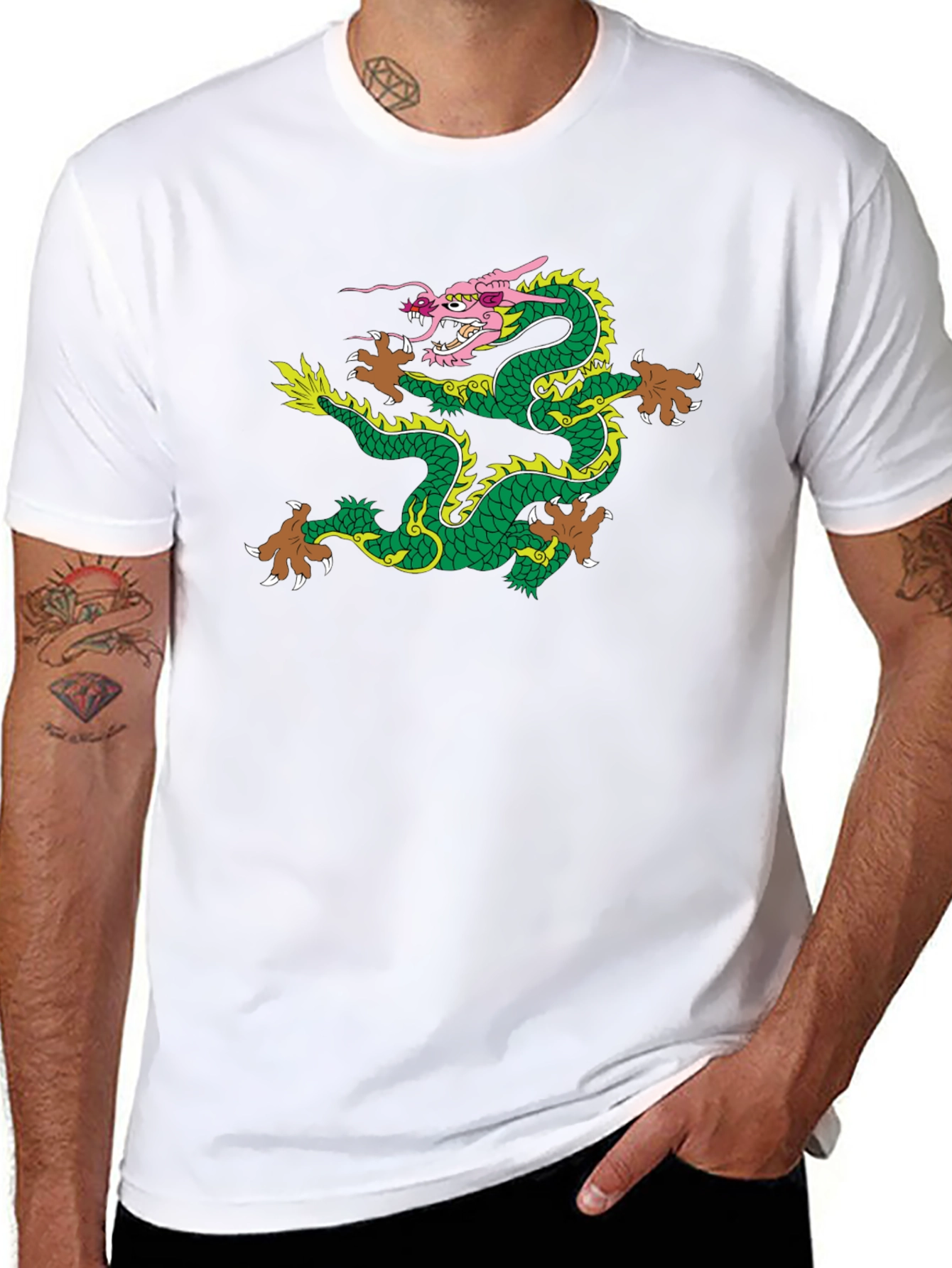 Dragon Graphic T-Shirt - Mens Black Tee