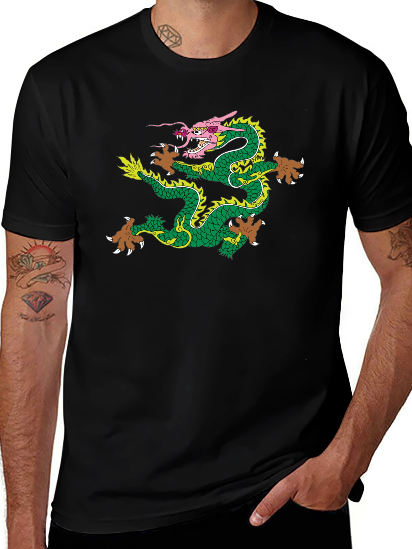 Dragon Graphic T-Shirt - Mens Black Tee
