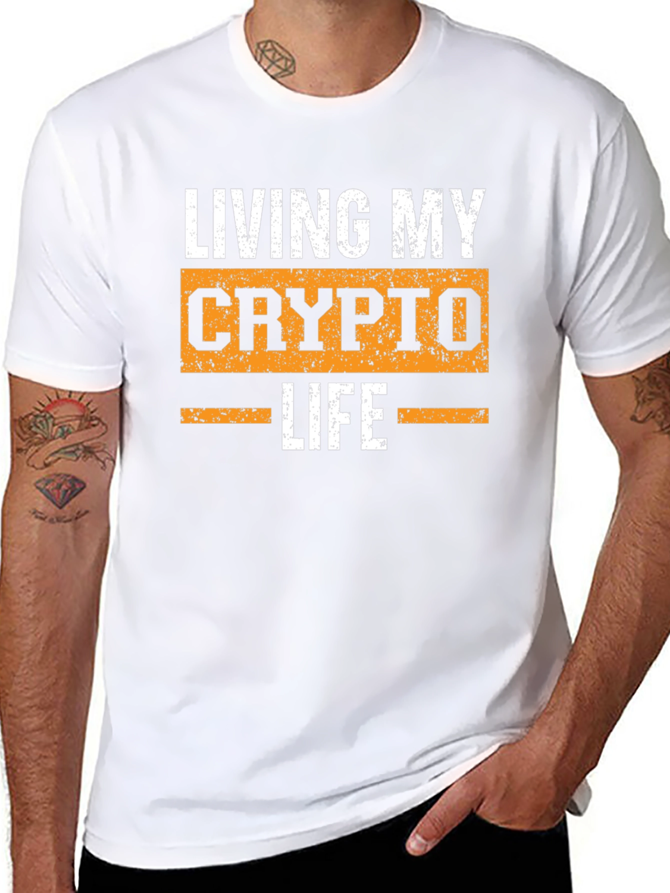 Living My Crypto Life T-Shirt - Black Graphic Tee