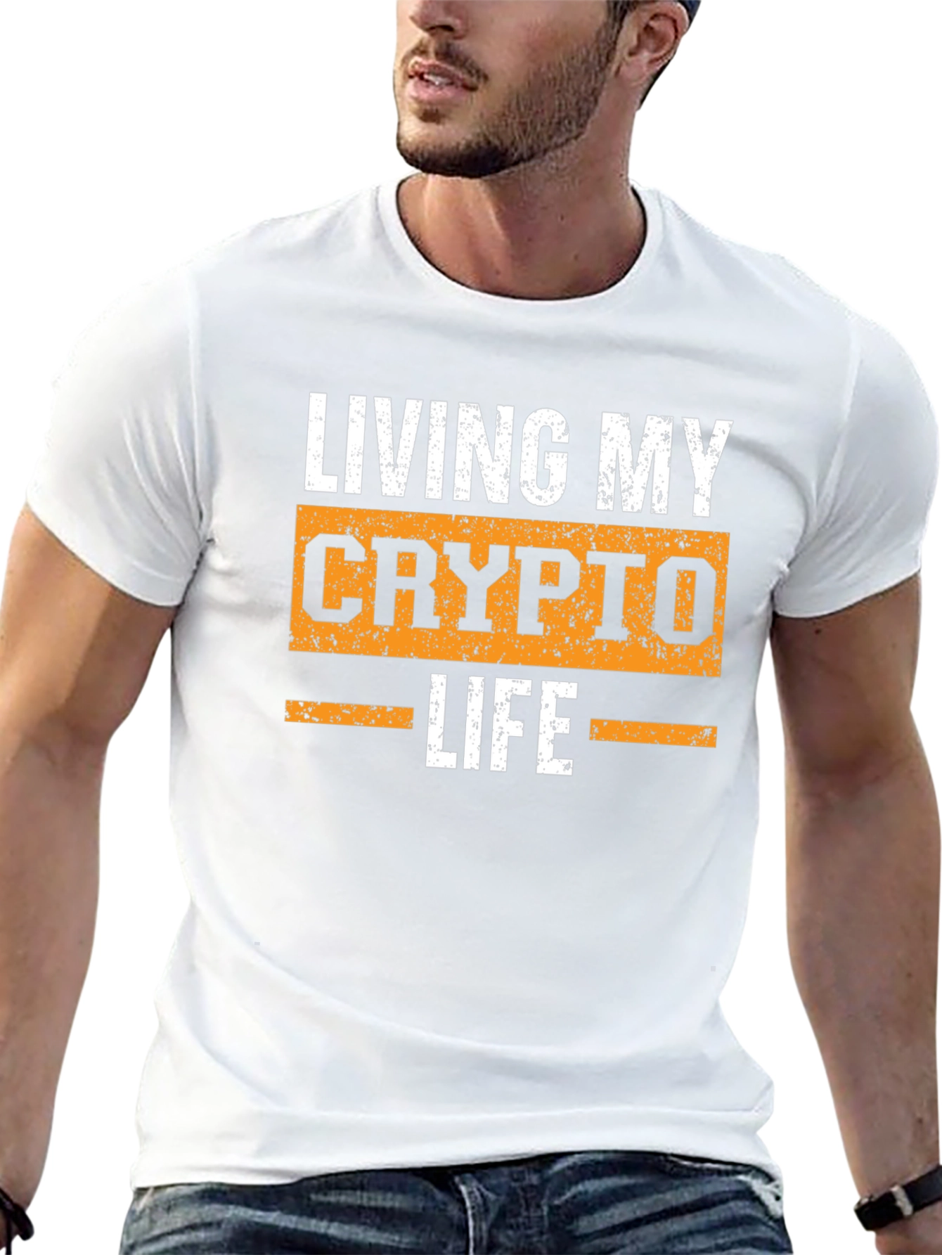 Living My Crypto Life T-Shirt - Black Graphic Tee