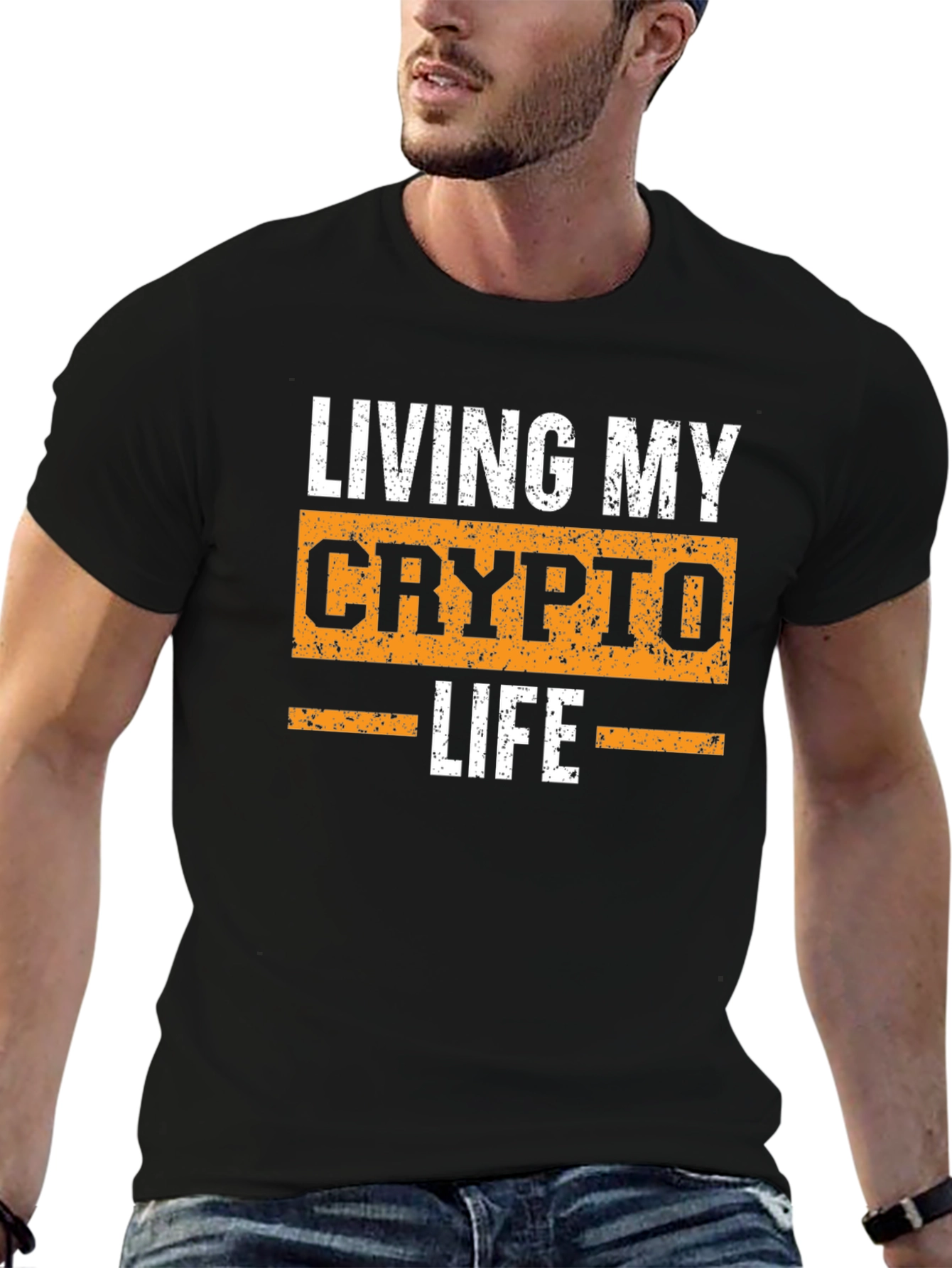 Living My Crypto Life T-Shirt - Black Graphic Tee