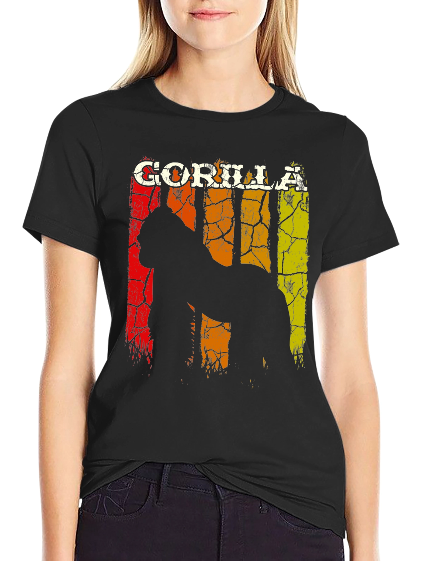 Gorilla Graphic Tee - Distressed Retro Design