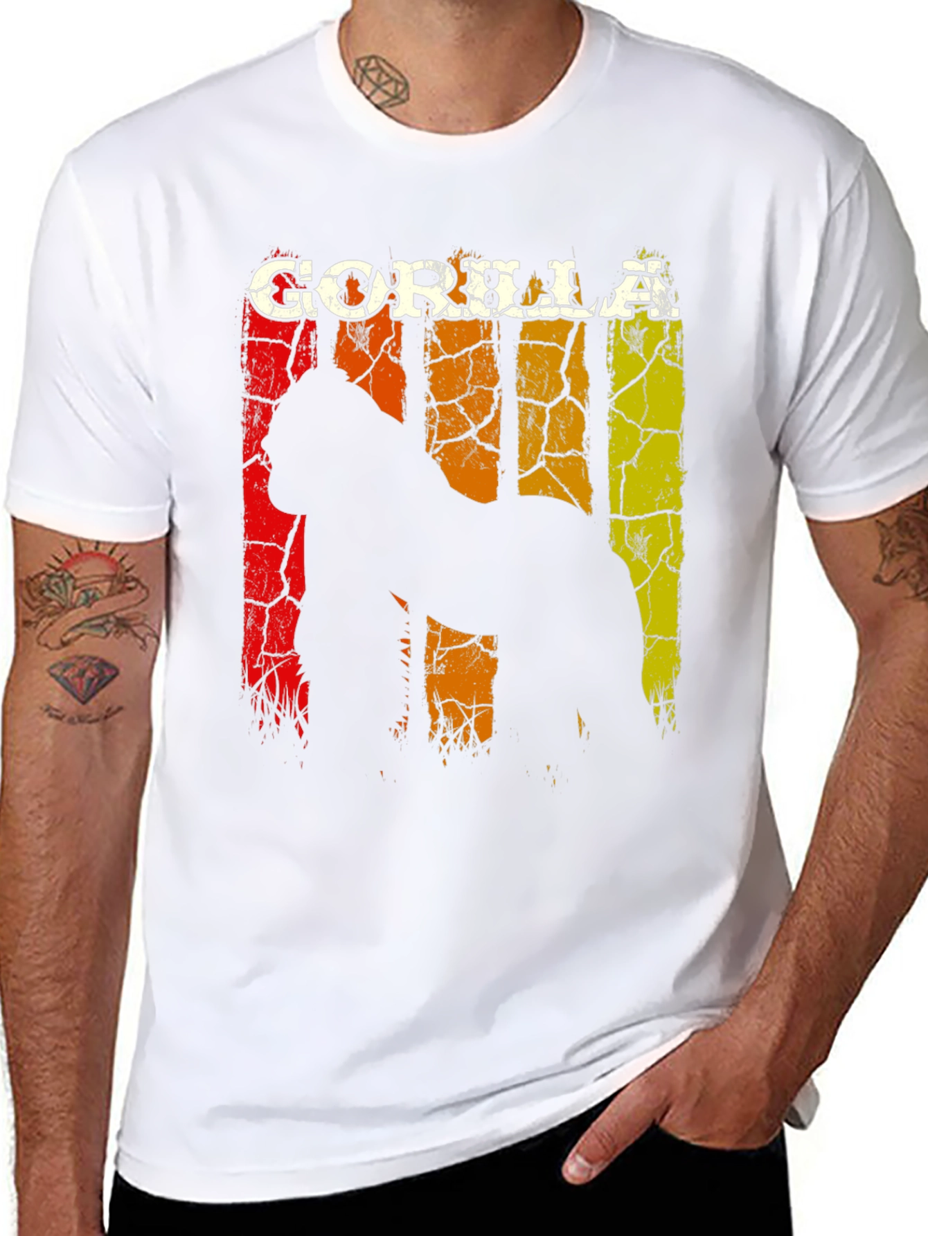 Gorilla Graphic Tee - Distressed Retro Design