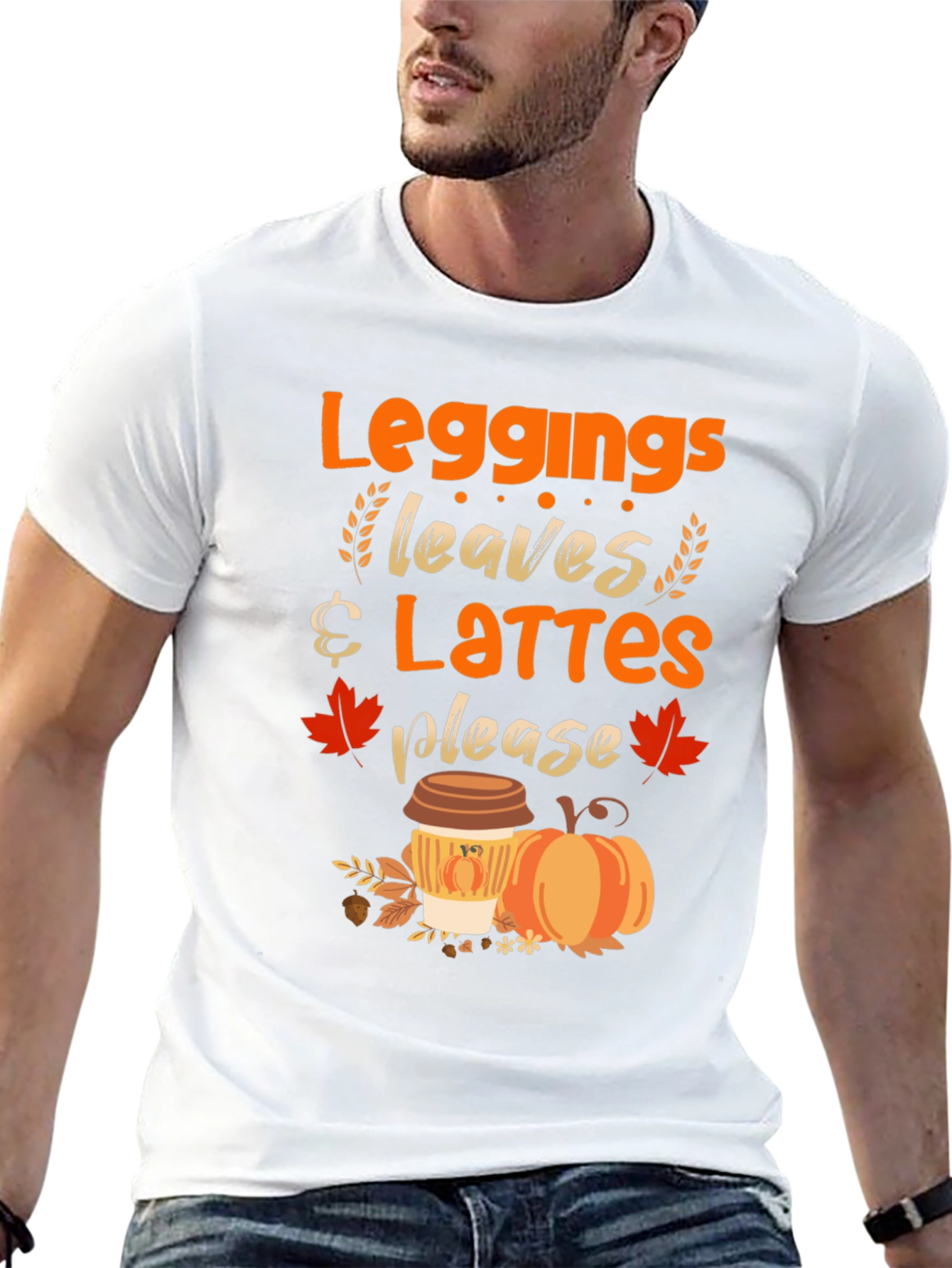 Leggings Leaves Lattes Please T-Shirt