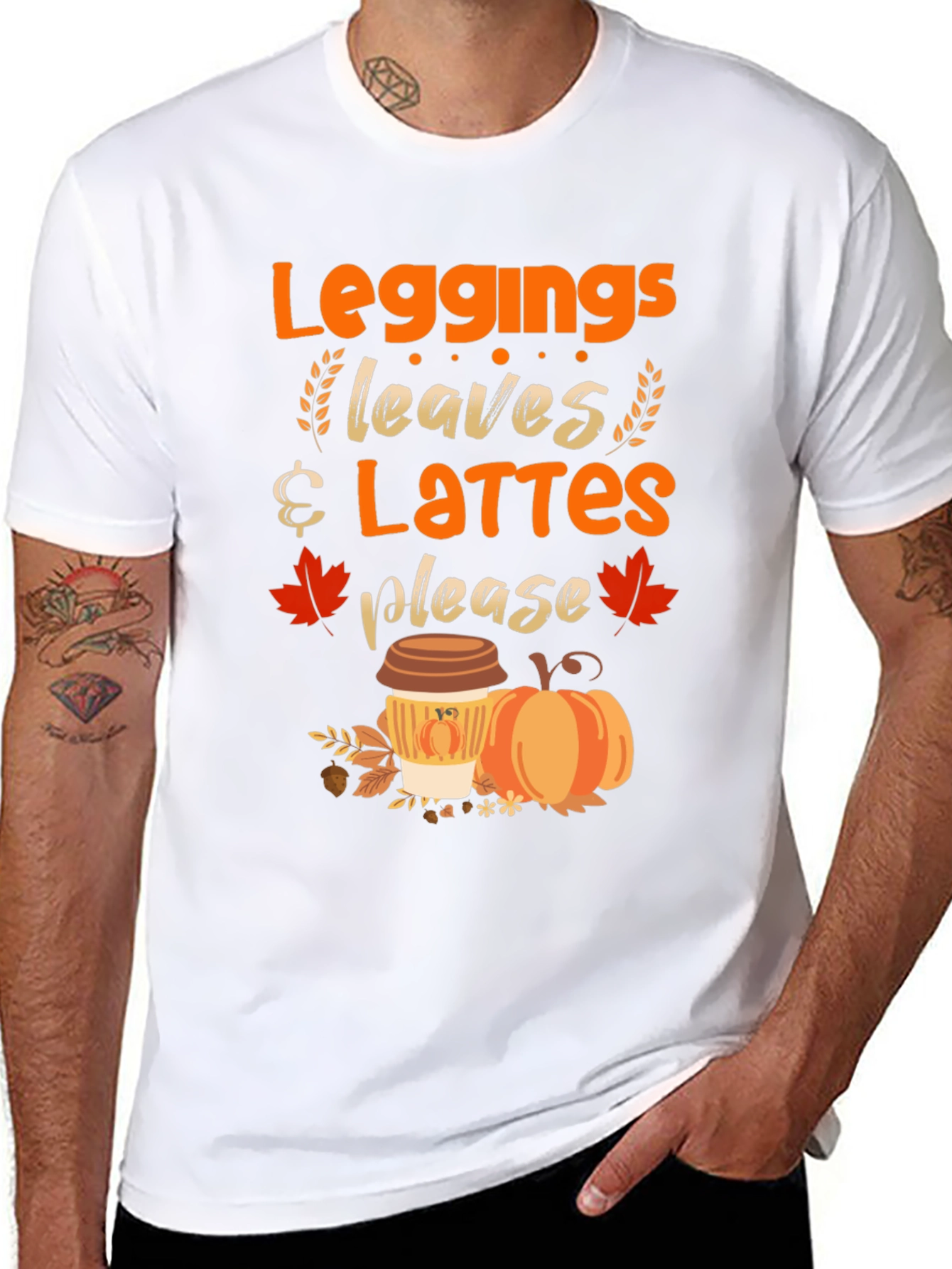 Leggings Leaves Lattes Please T-Shirt