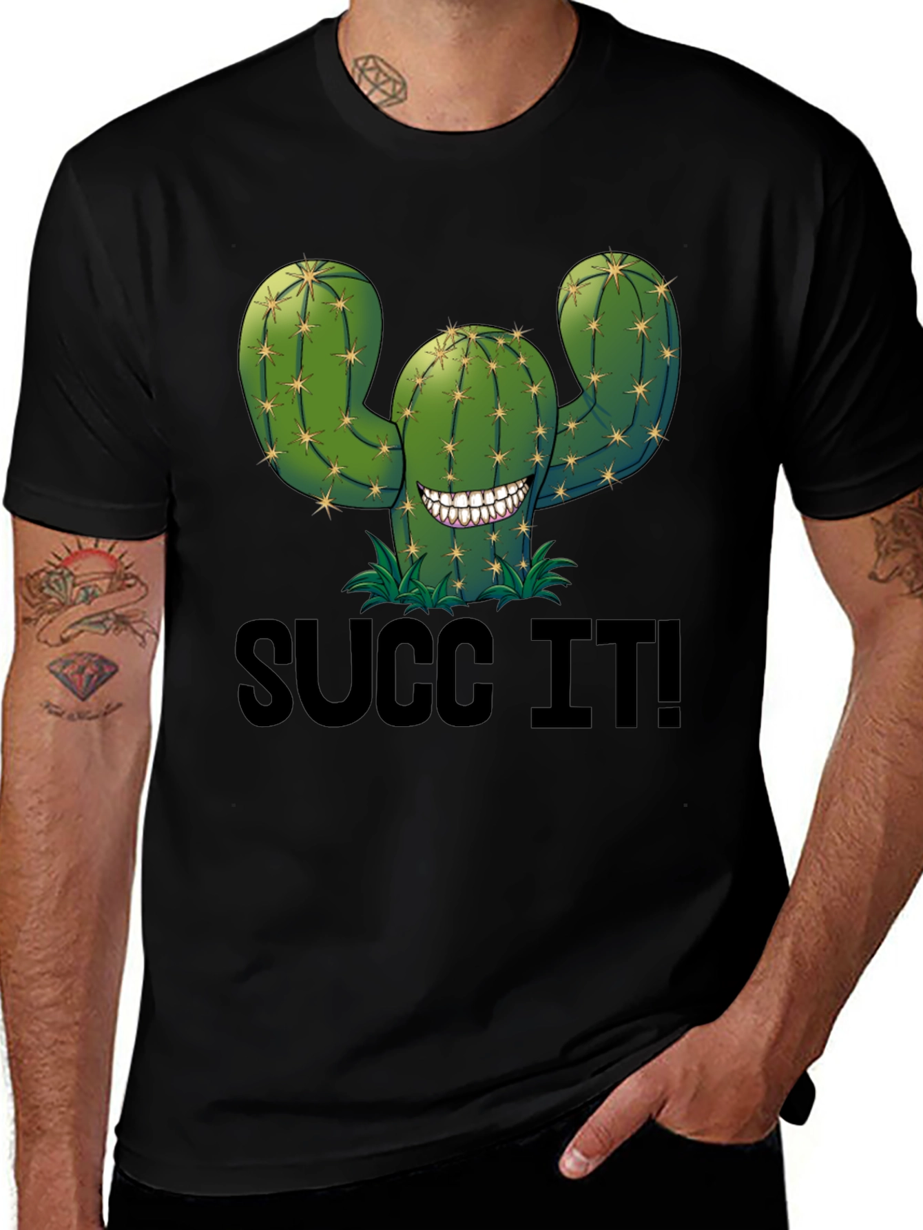 Succ It! Cactus Graphic T-Shirt - Humor Tee