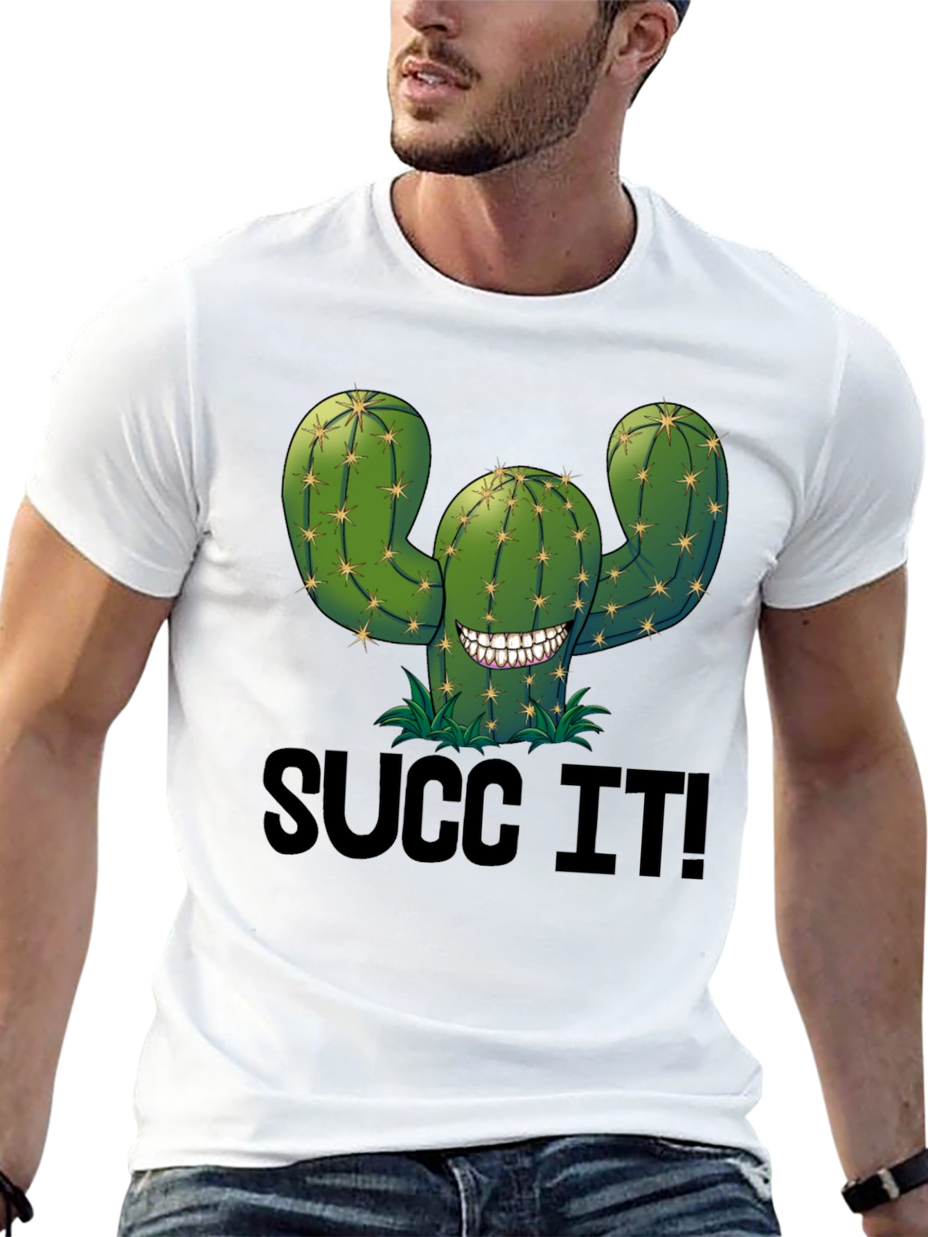 Succ It! Cactus Graphic T-Shirt - Humor Tee