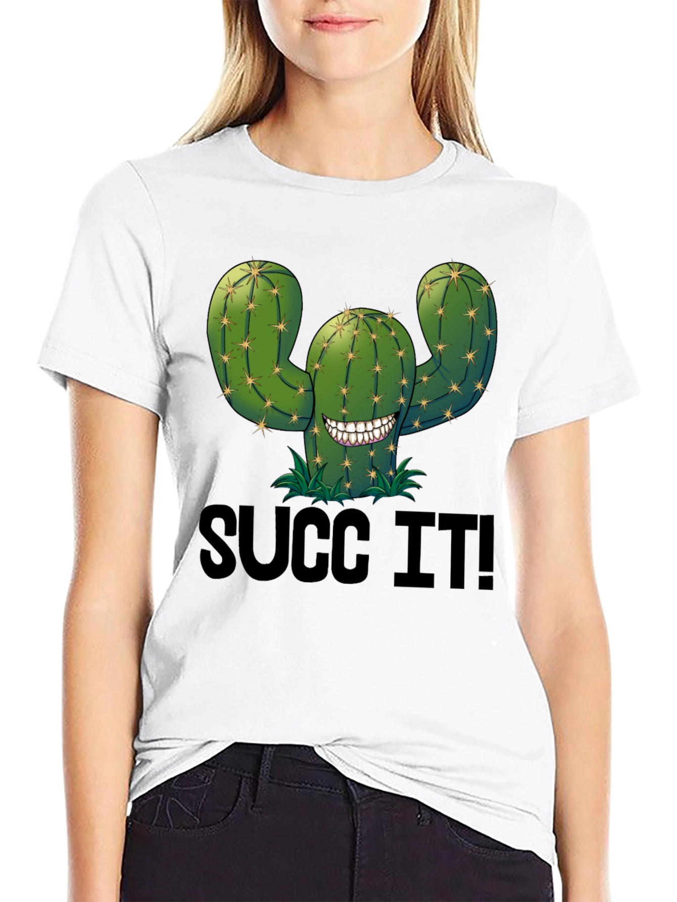 Succ It! Cactus Graphic T-Shirt - Humor Tee