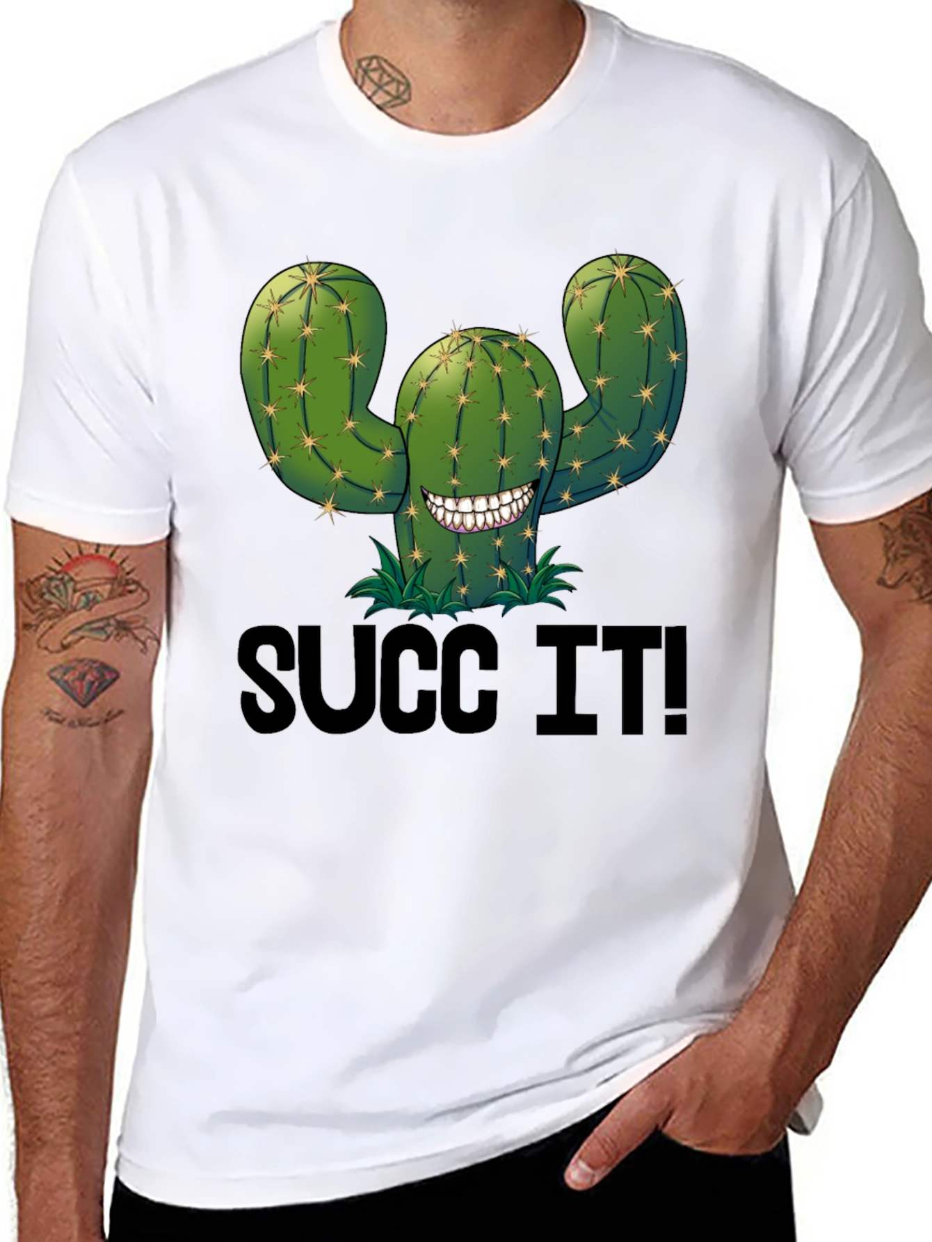 Succ It! Cactus Graphic T-Shirt - Humor Tee
