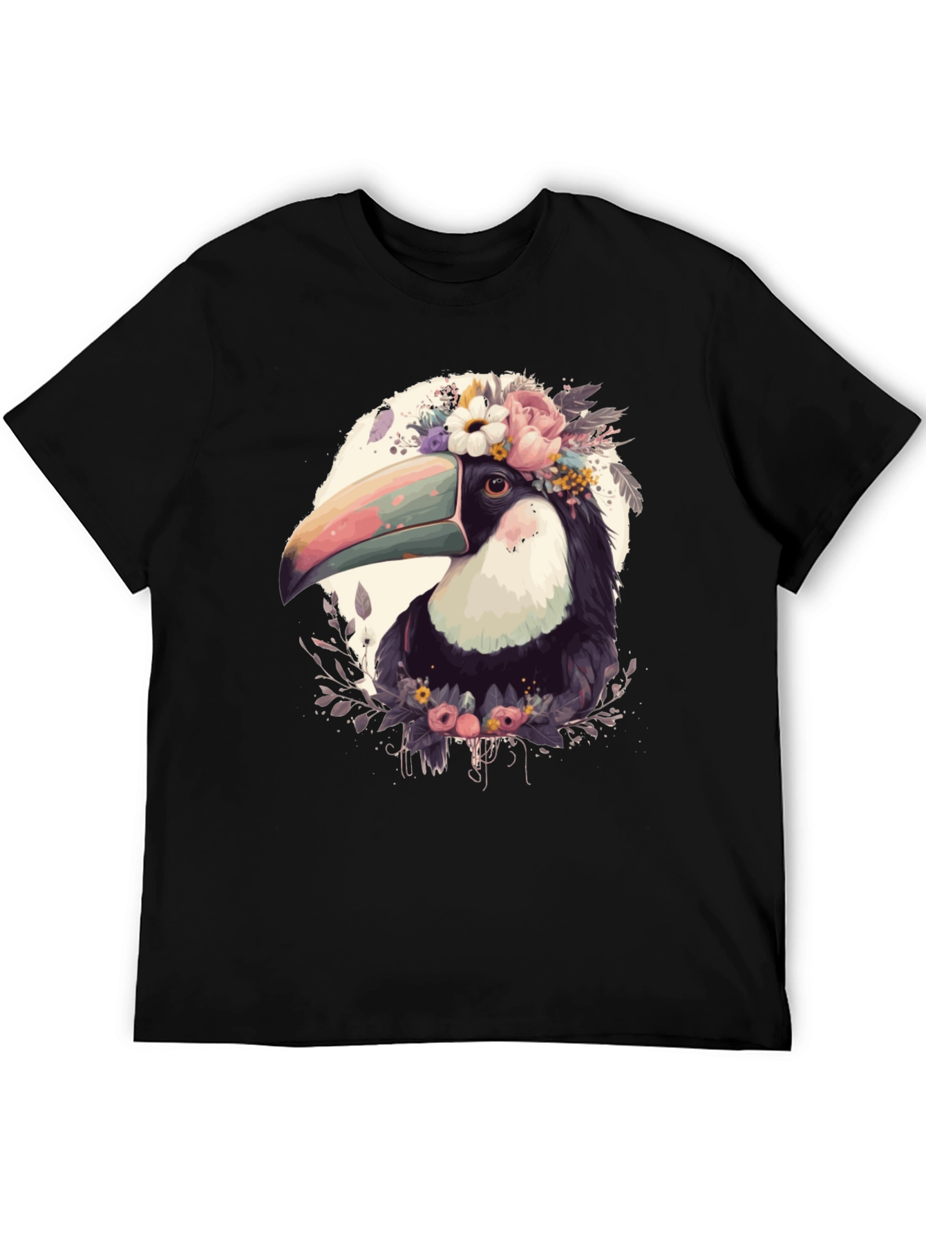 Floral Toucan Graphic Tee - Stylish Unisex Shirt