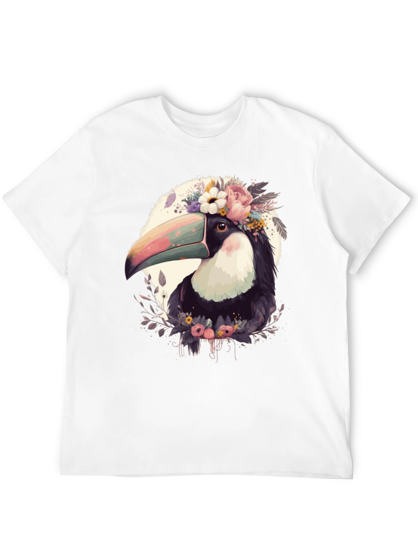 Floral Toucan Graphic Tee - Stylish Unisex Shirt
