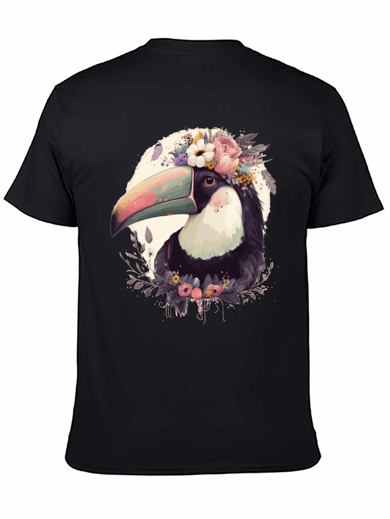 Floral Toucan Graphic Tee - Stylish Unisex Shirt