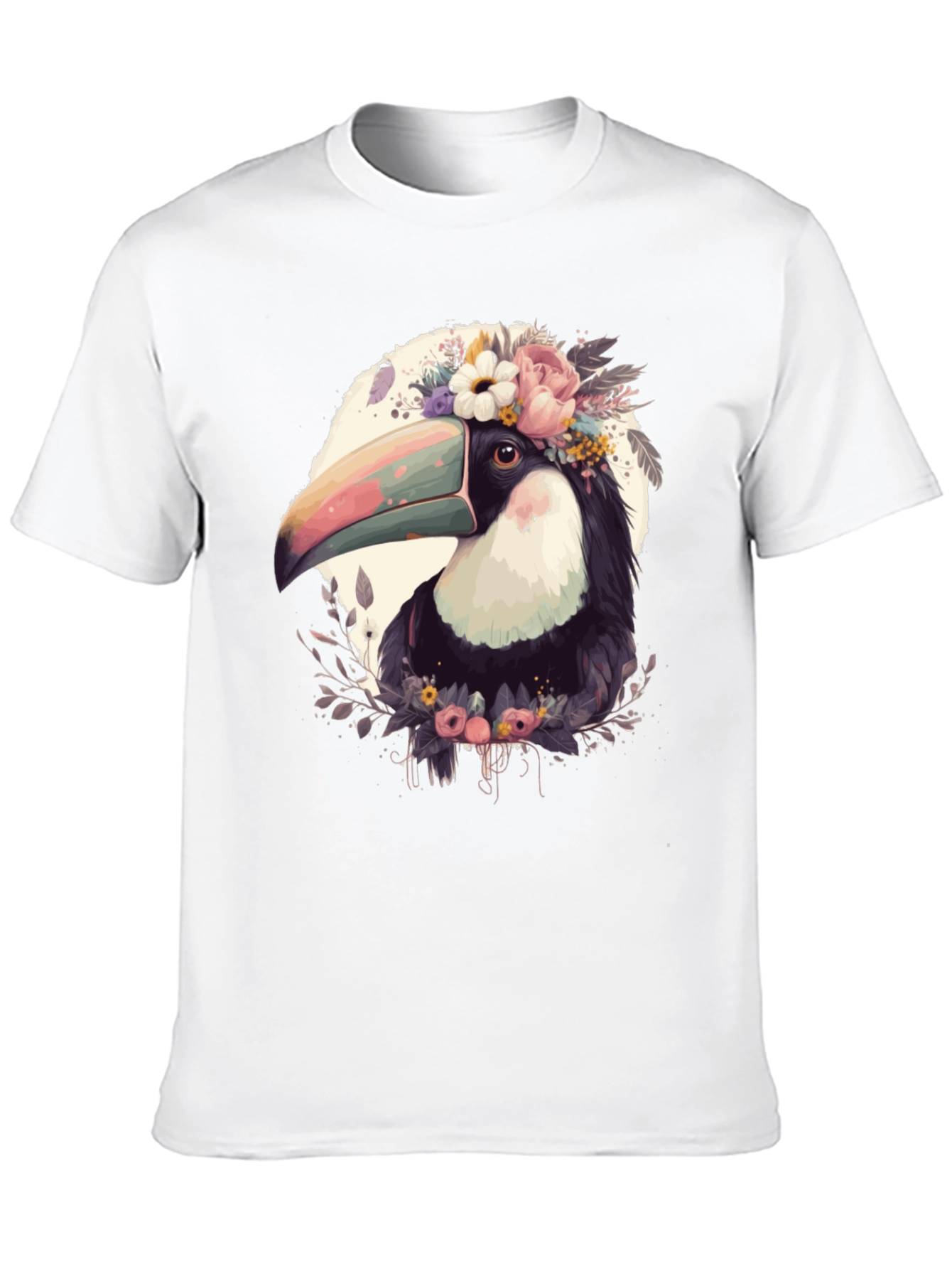 Floral Toucan Graphic Tee - Stylish Unisex Shirt