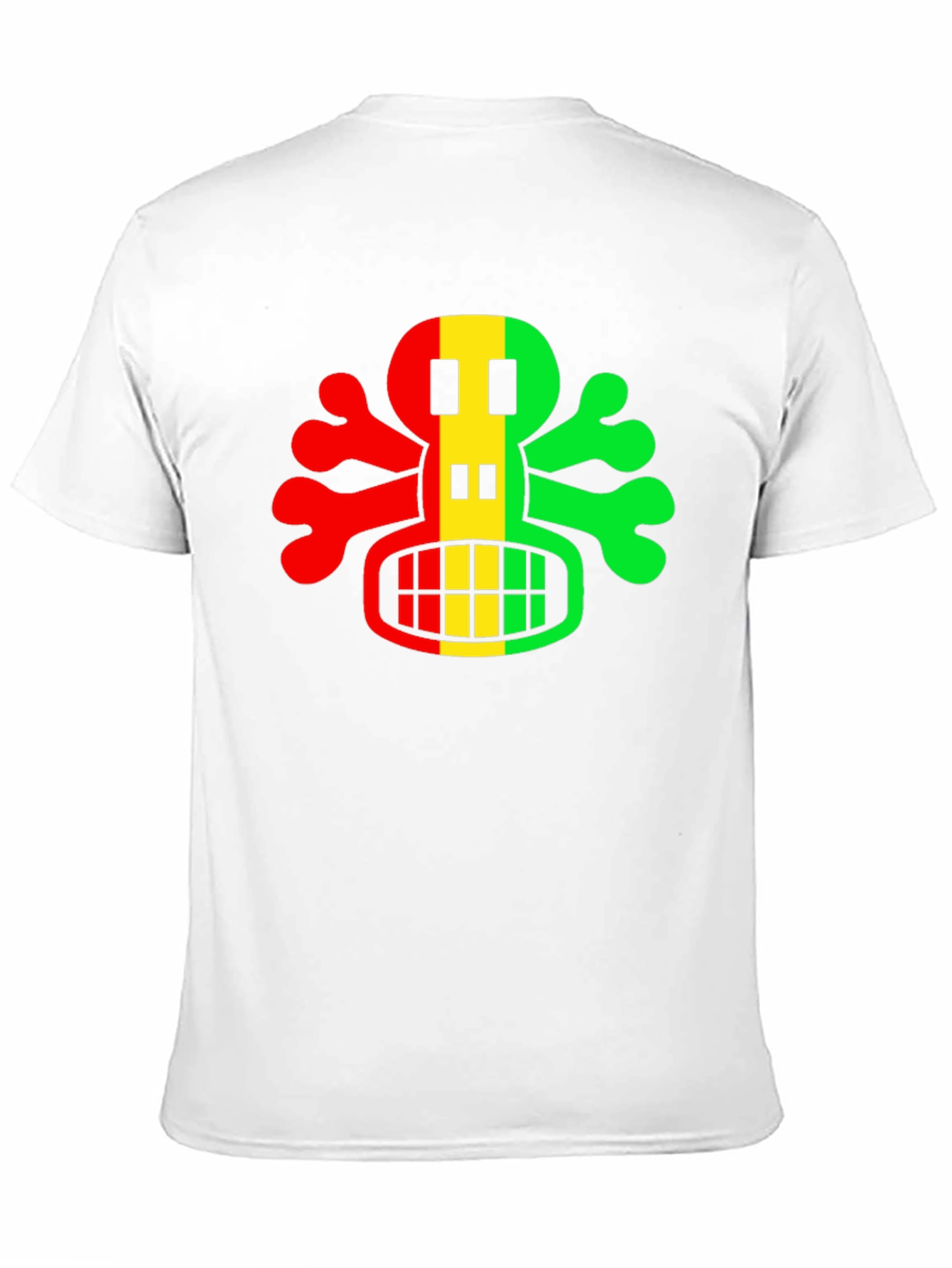 Rasta Skull Graphic Tee - Black Cotton T-Shirt