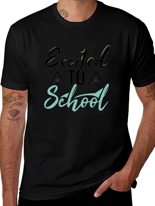 Excited to School Graphic Tee - Black