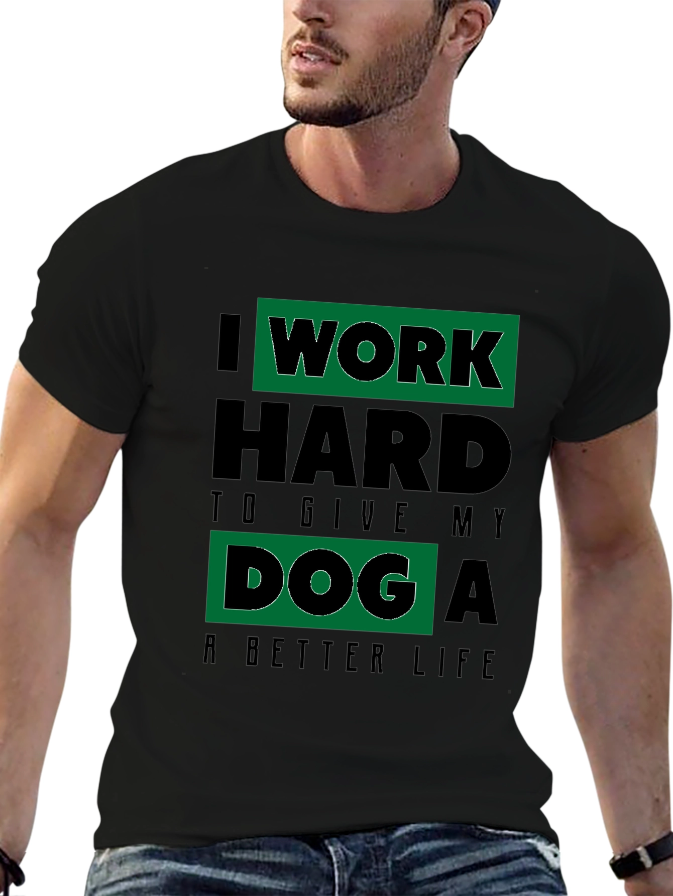 I Work Hard Dog T-Shirt