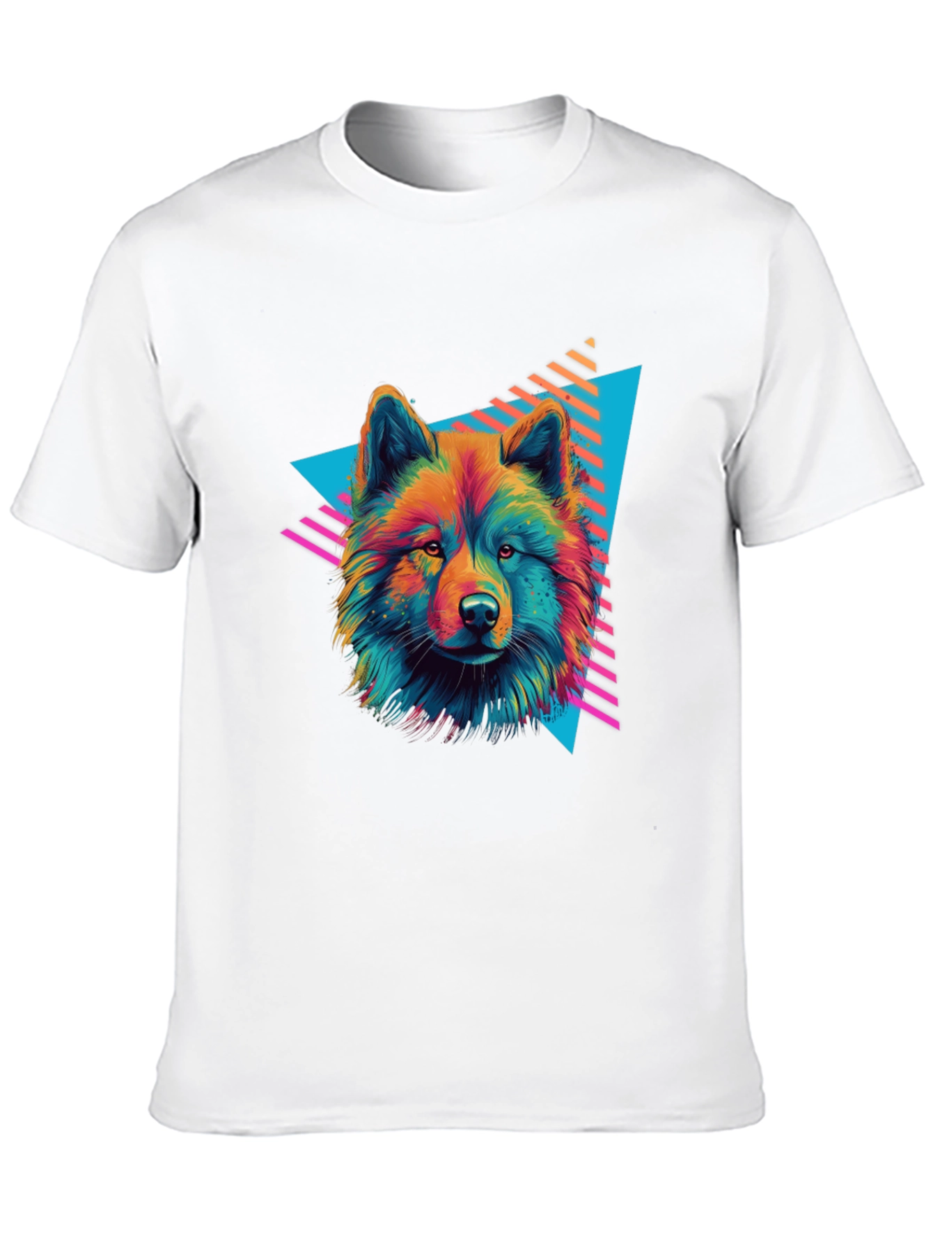 Neon Wolf Graphic Tee - Retro Style