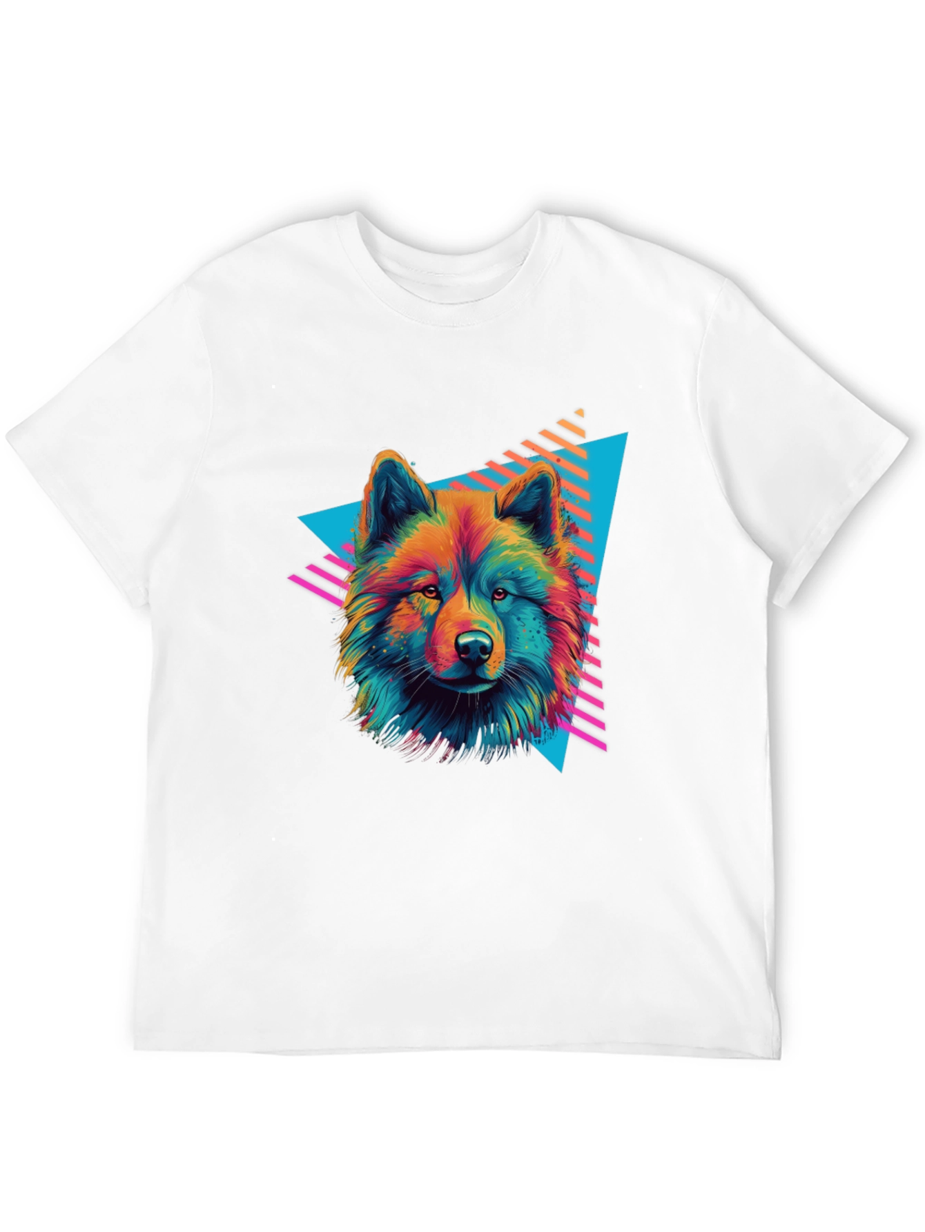Neon Wolf Graphic Tee - Retro Style