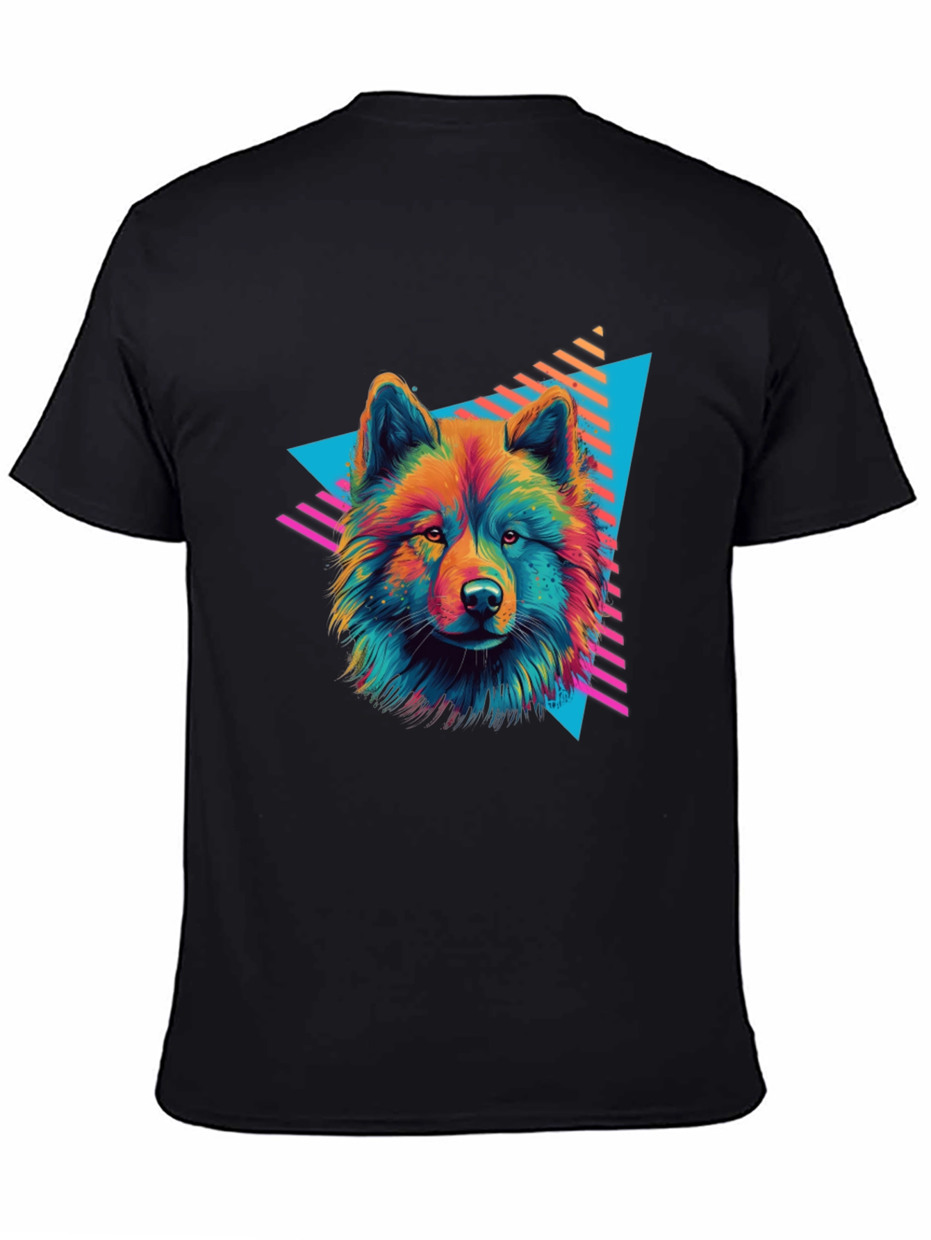 Neon Wolf Graphic Tee - Retro Style