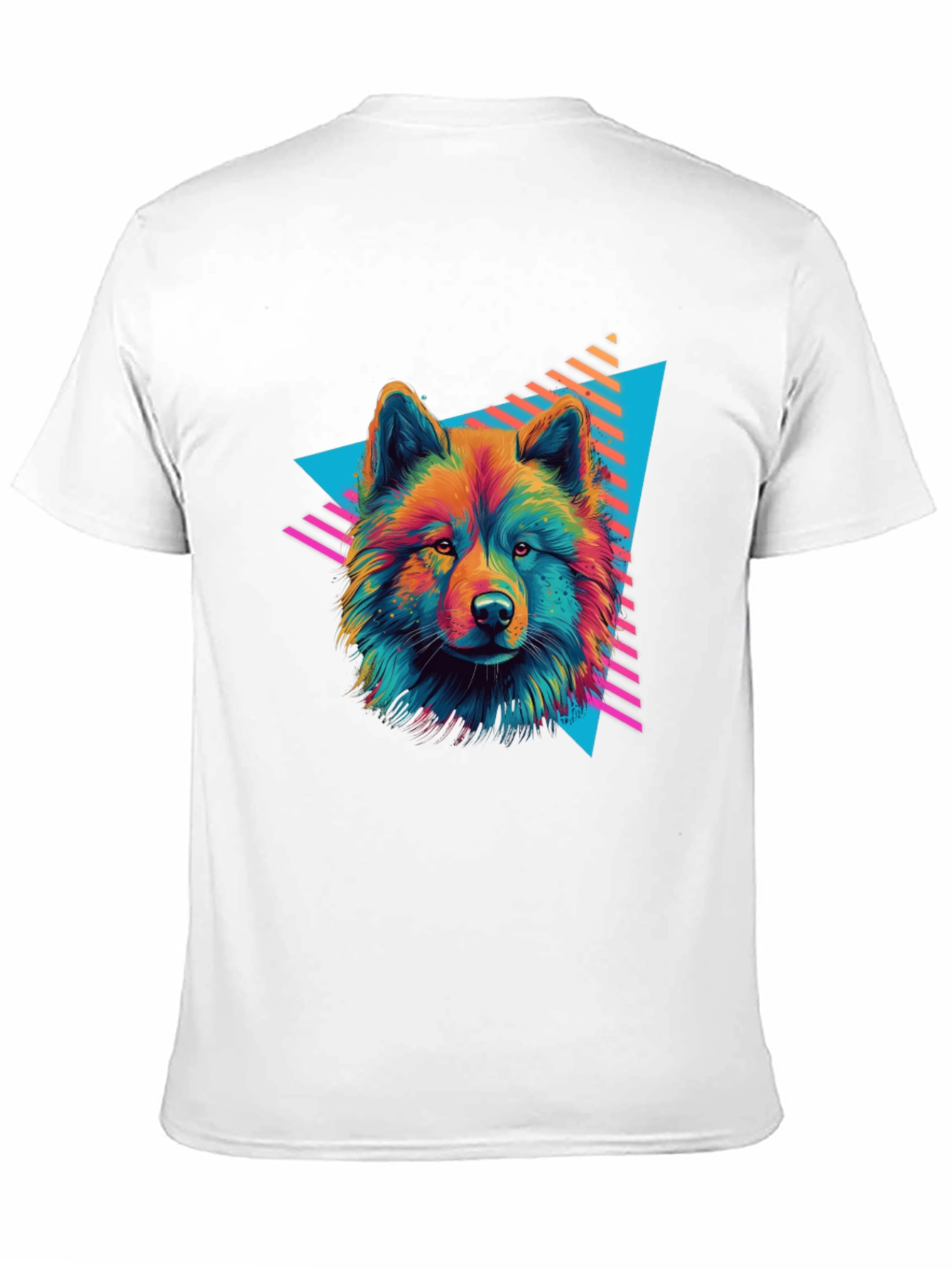Neon Wolf Graphic Tee - Retro Style