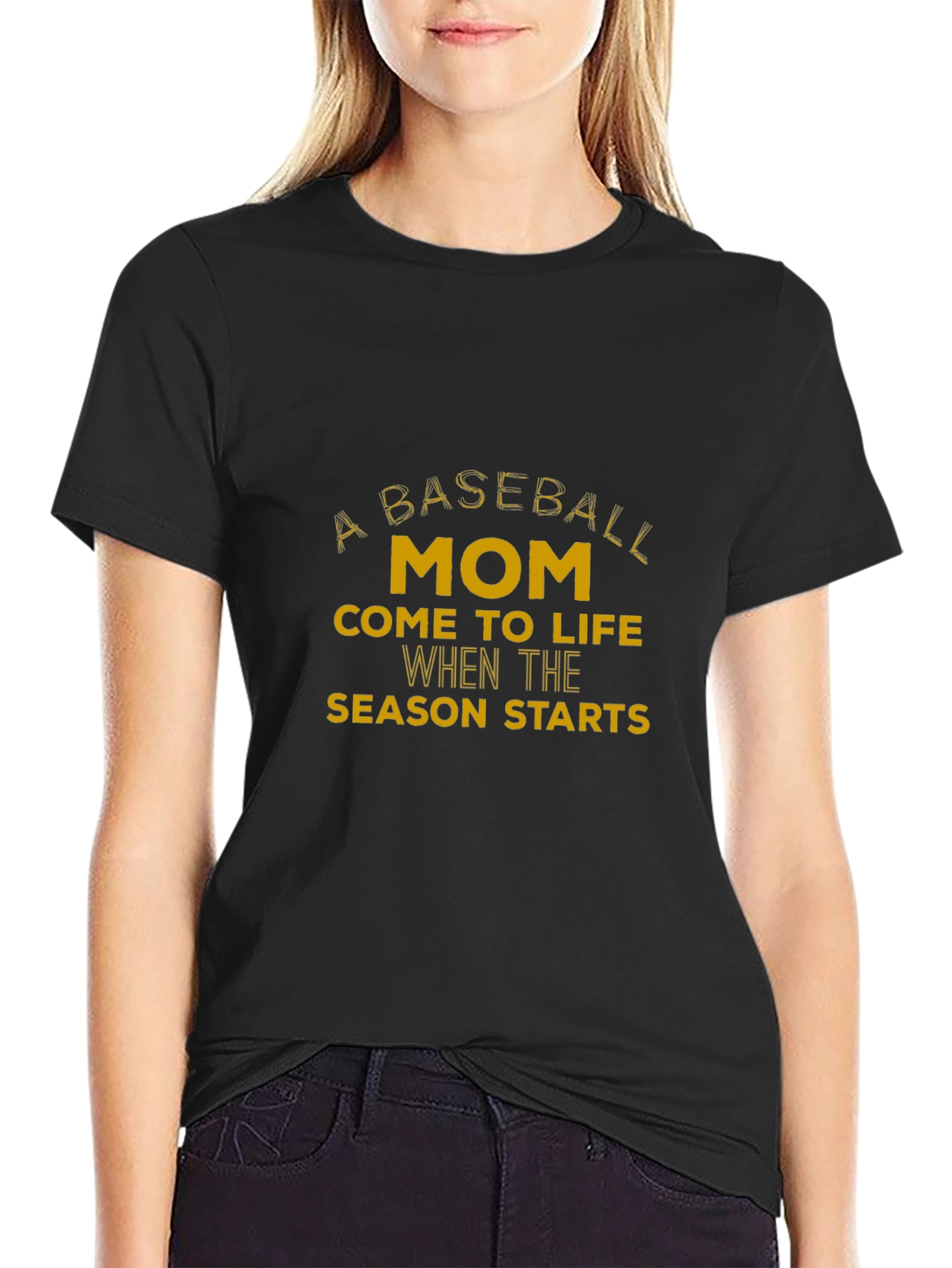 Baseball Mom T-Shirt - Black